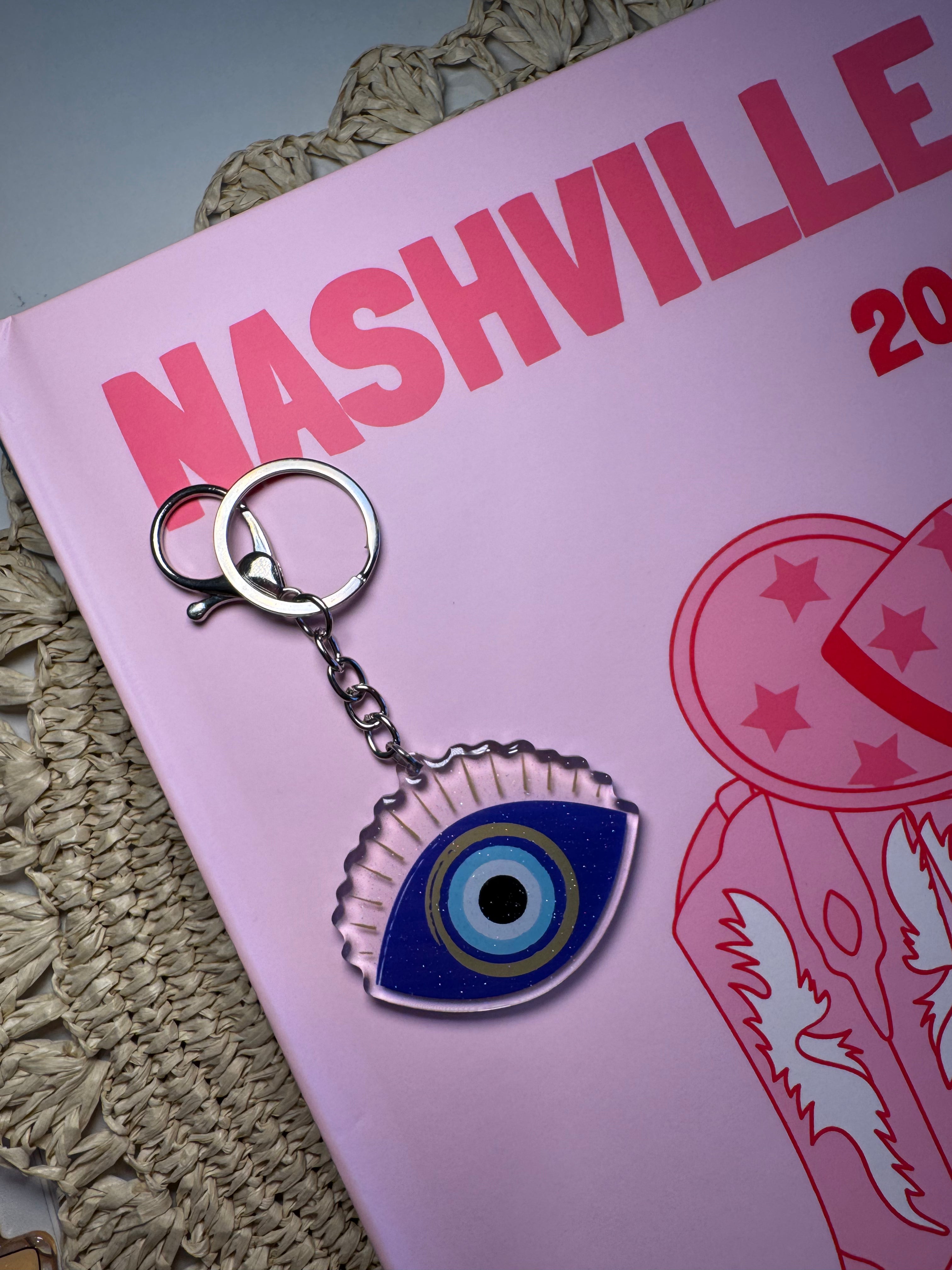Evil Eye - Keychain – Please note that the keychain does have glitter