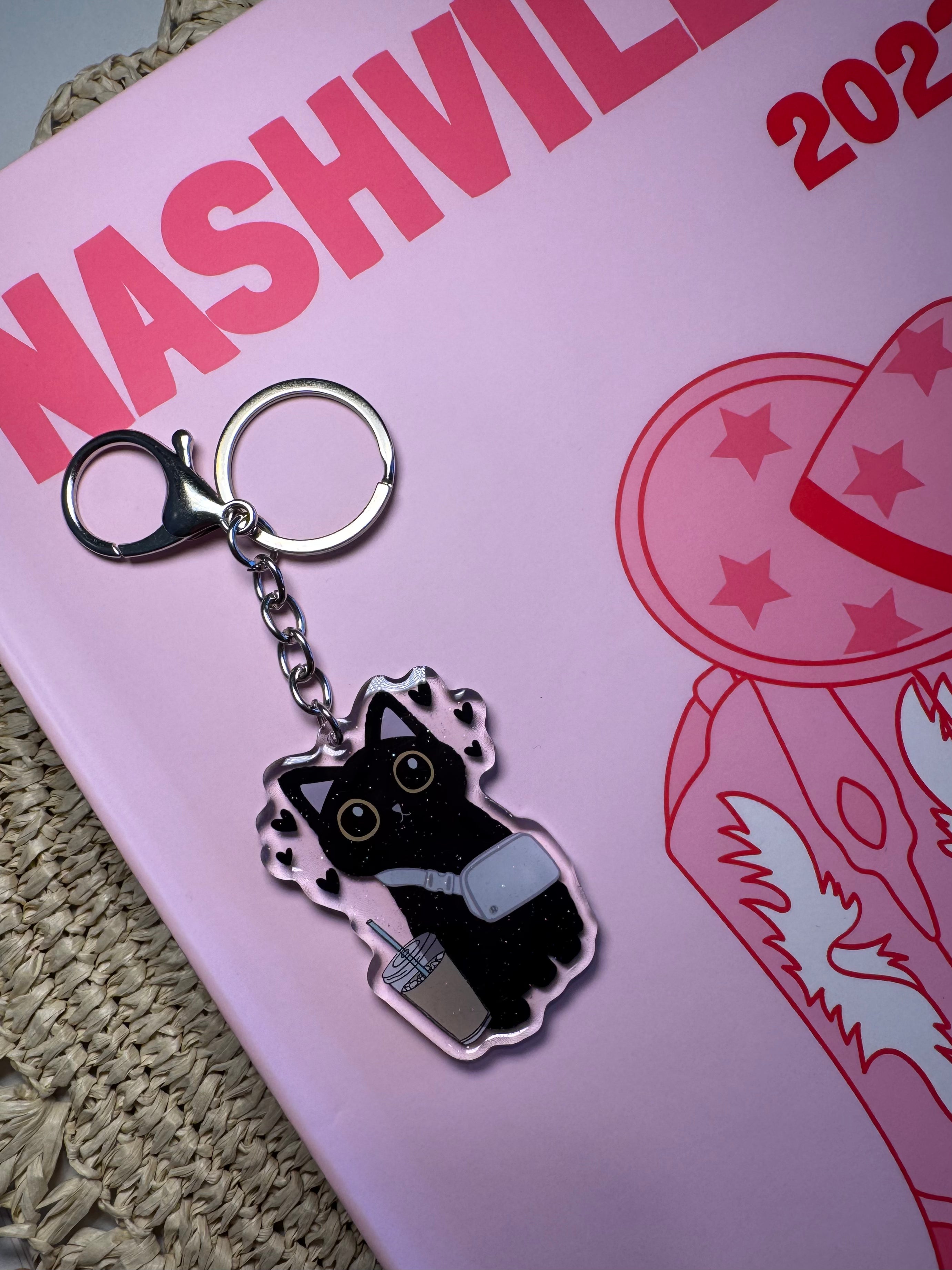 Milennial Cat - Keychain – Please note that the keychain does have glitter