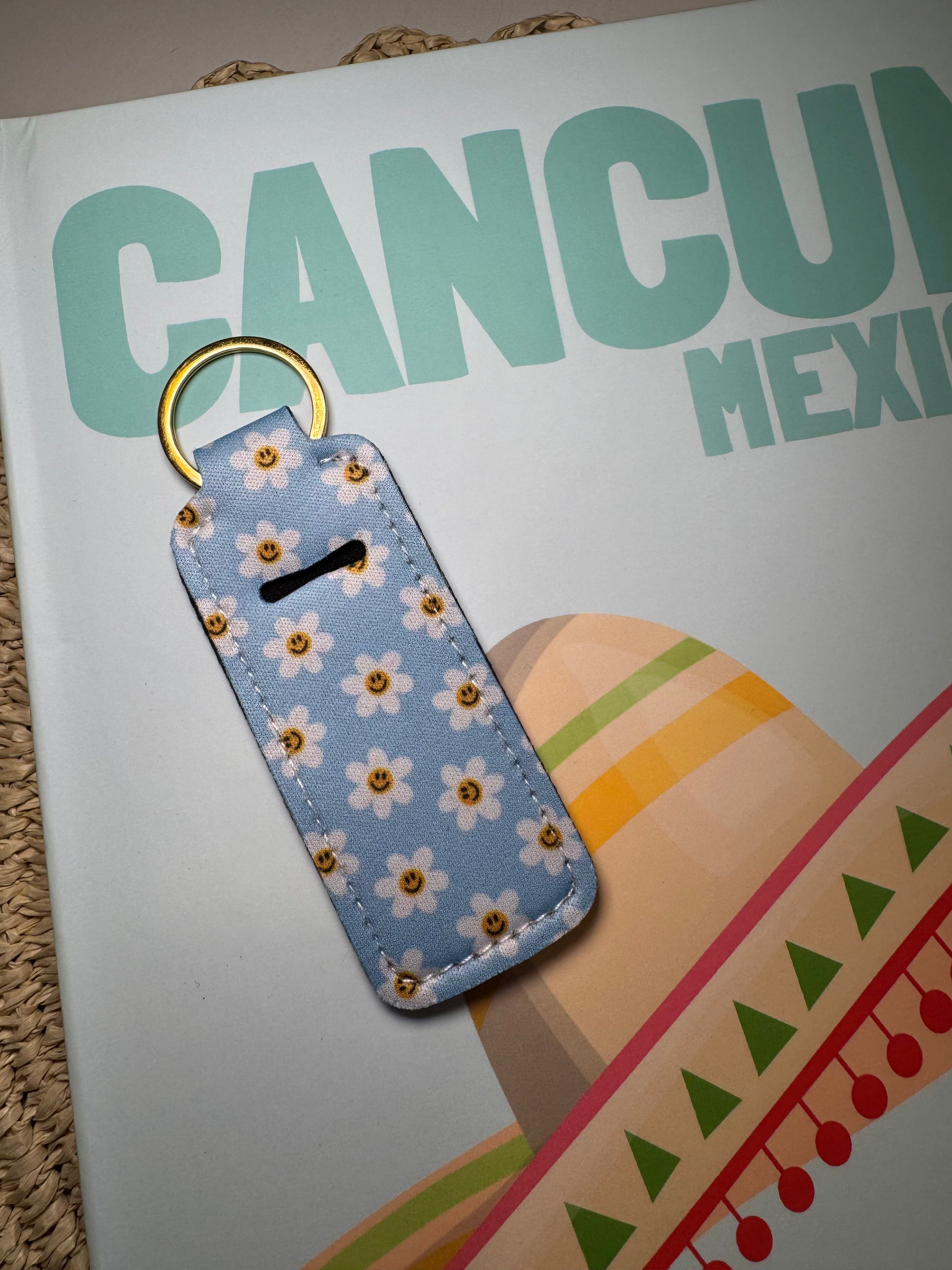 Smiley Flowers- Chapstick Holder Keychain – Chapstick Holder Keychain All items are final sale