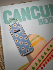 Smiley Flowers- Chapstick Holder Keychain