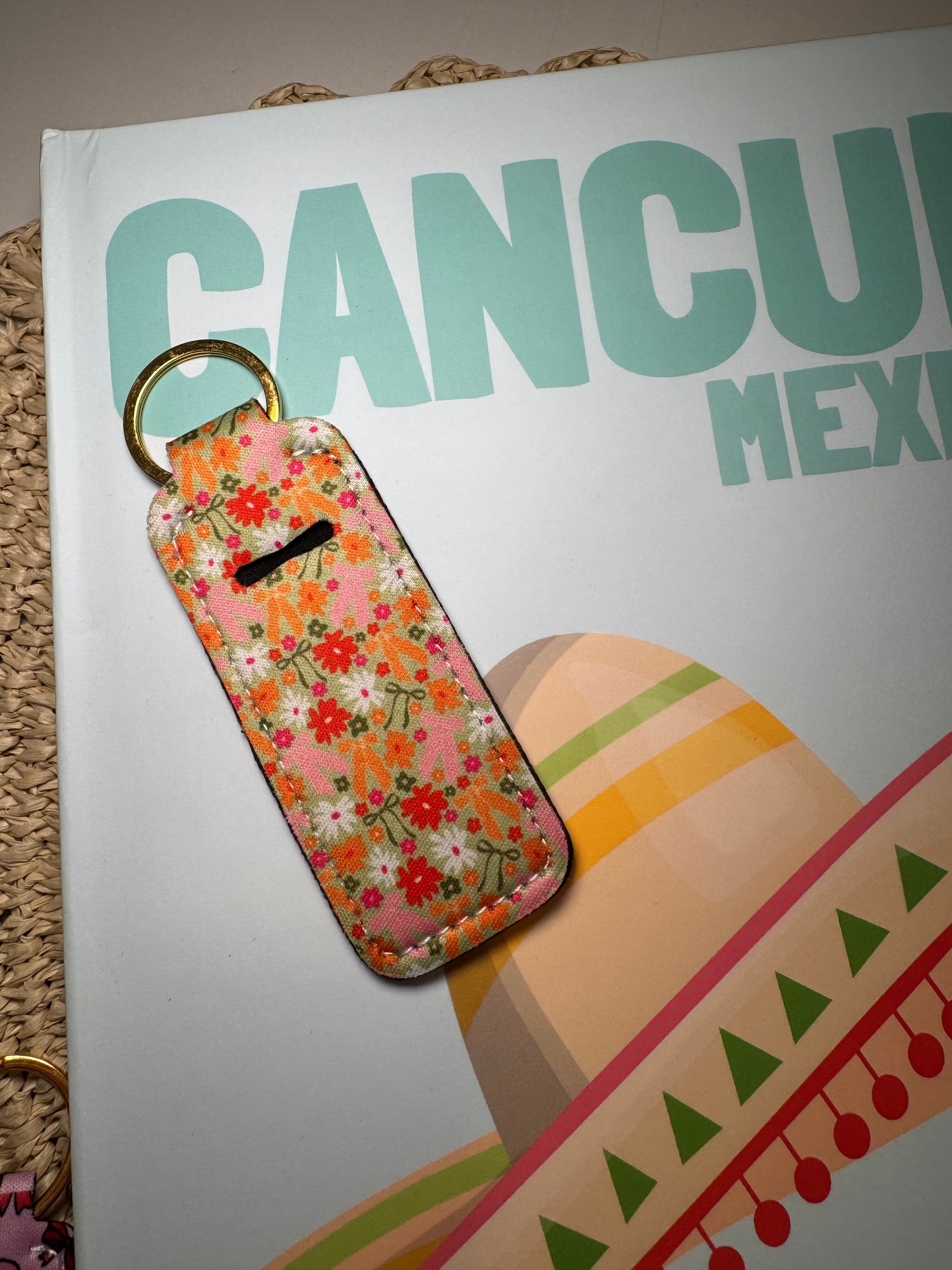 Green Floral & Bows - Chapstick Holder Keychain – Chapstick Holder Keychain All items are final sale