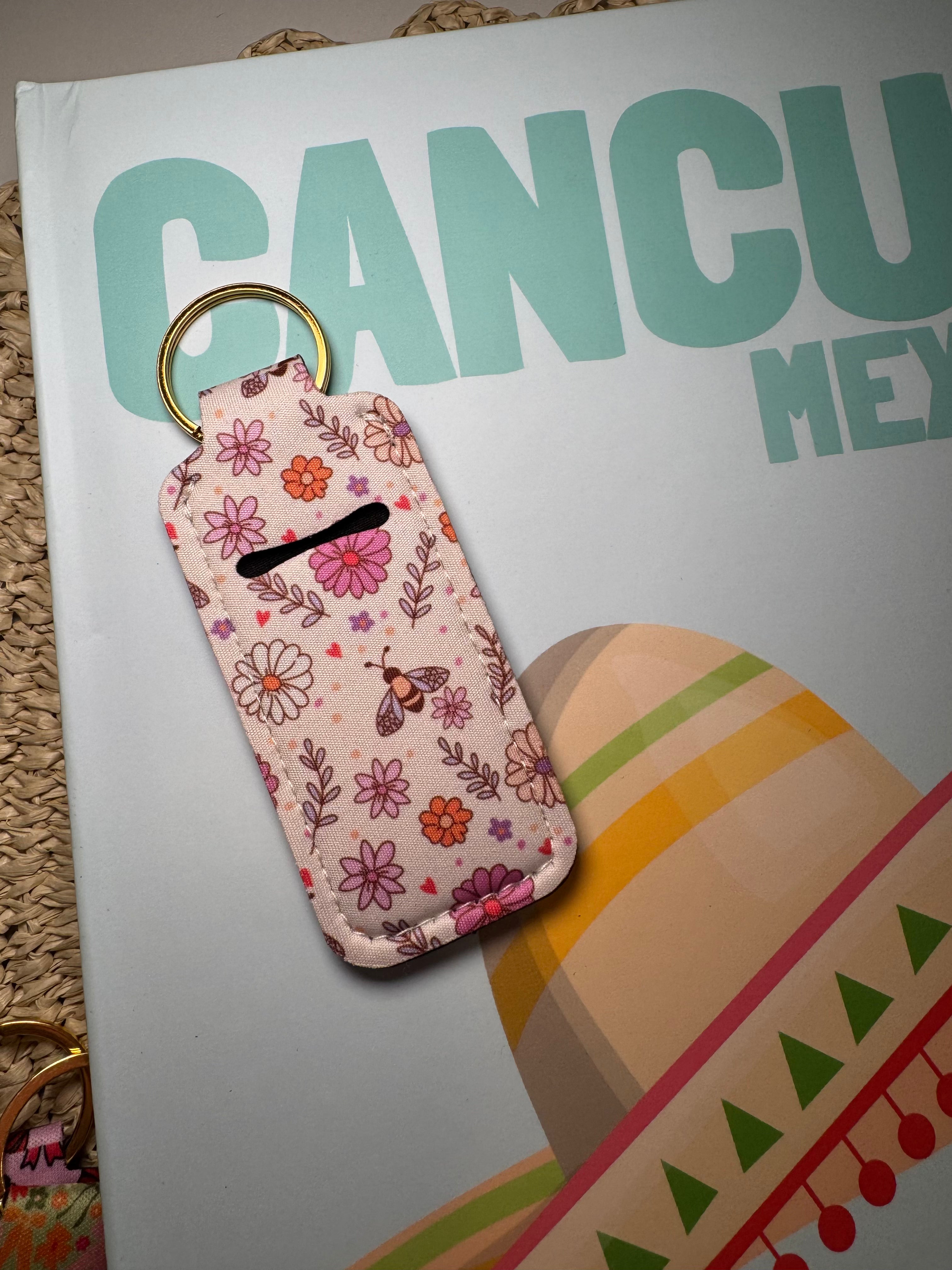 Spring Floral & Bees - Chapstick Holder Keychain – Chapstick Holder Keychain All items are final sale
