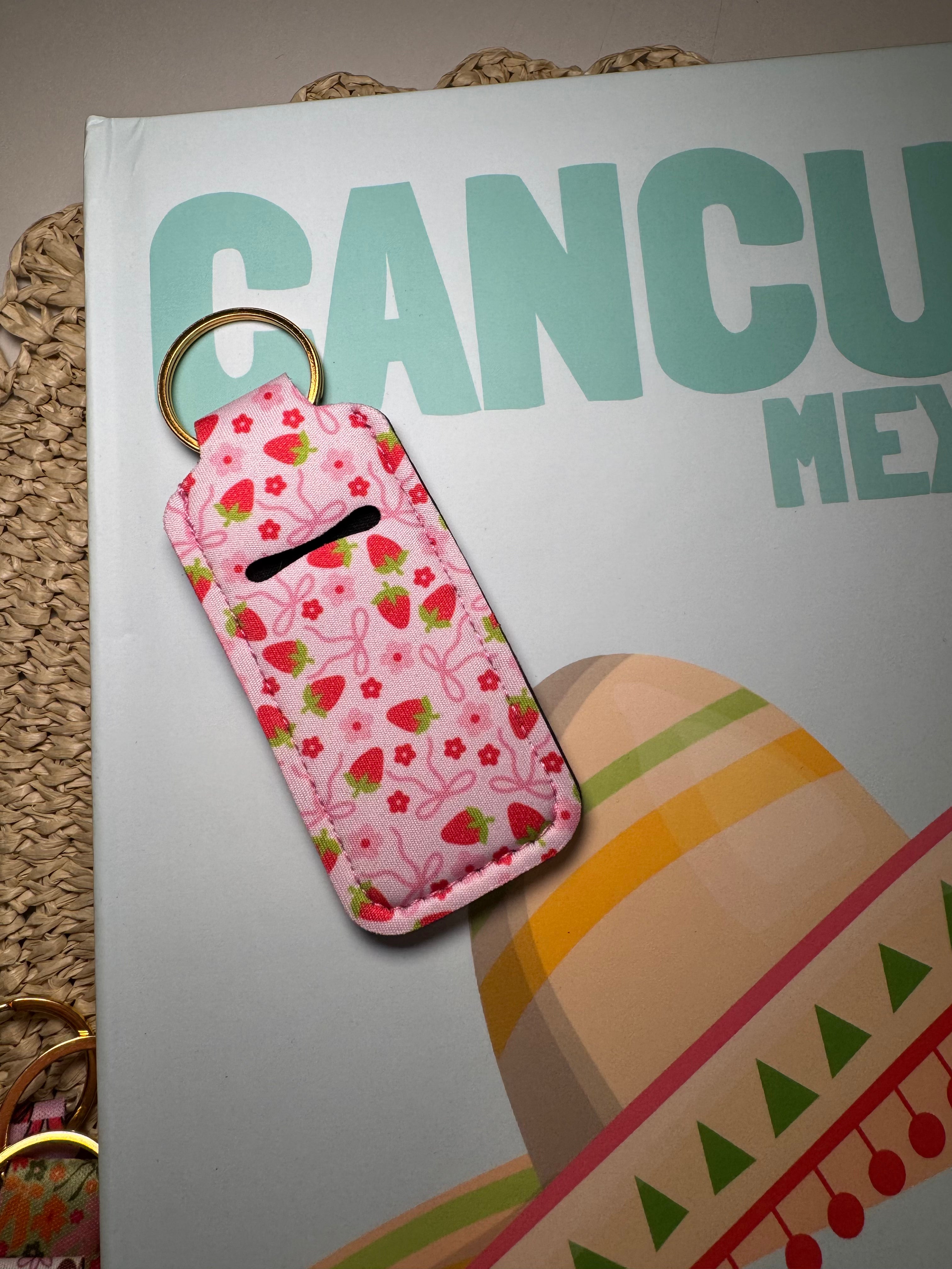 Strawberries - Chapstick Holder Keychain – Chapstick Holder Keychain All items are final sale