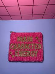 XL Main Character Energy - Beaded Pouch