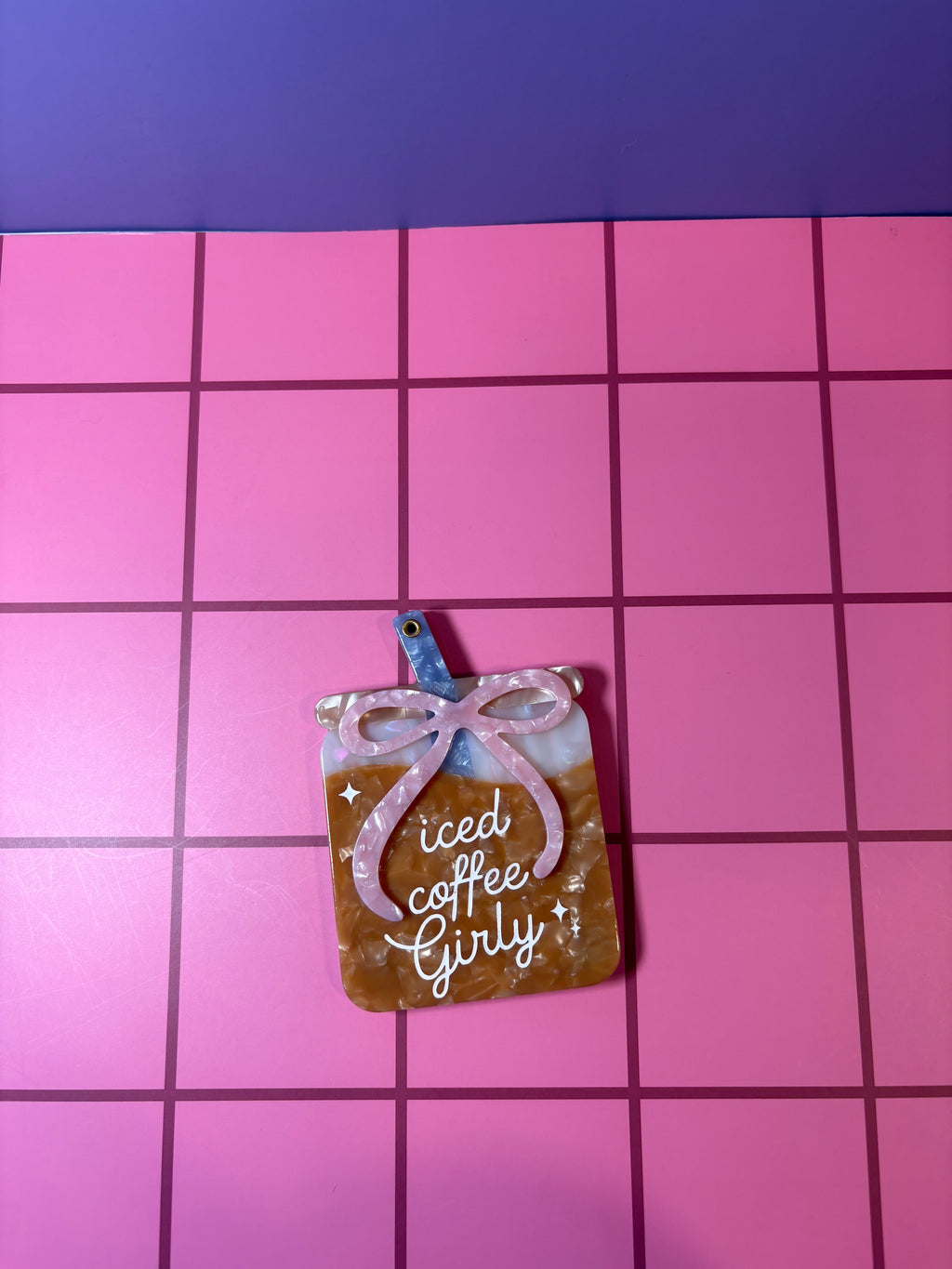 Iced Coffee Girly - Acetate Pocket Mirror