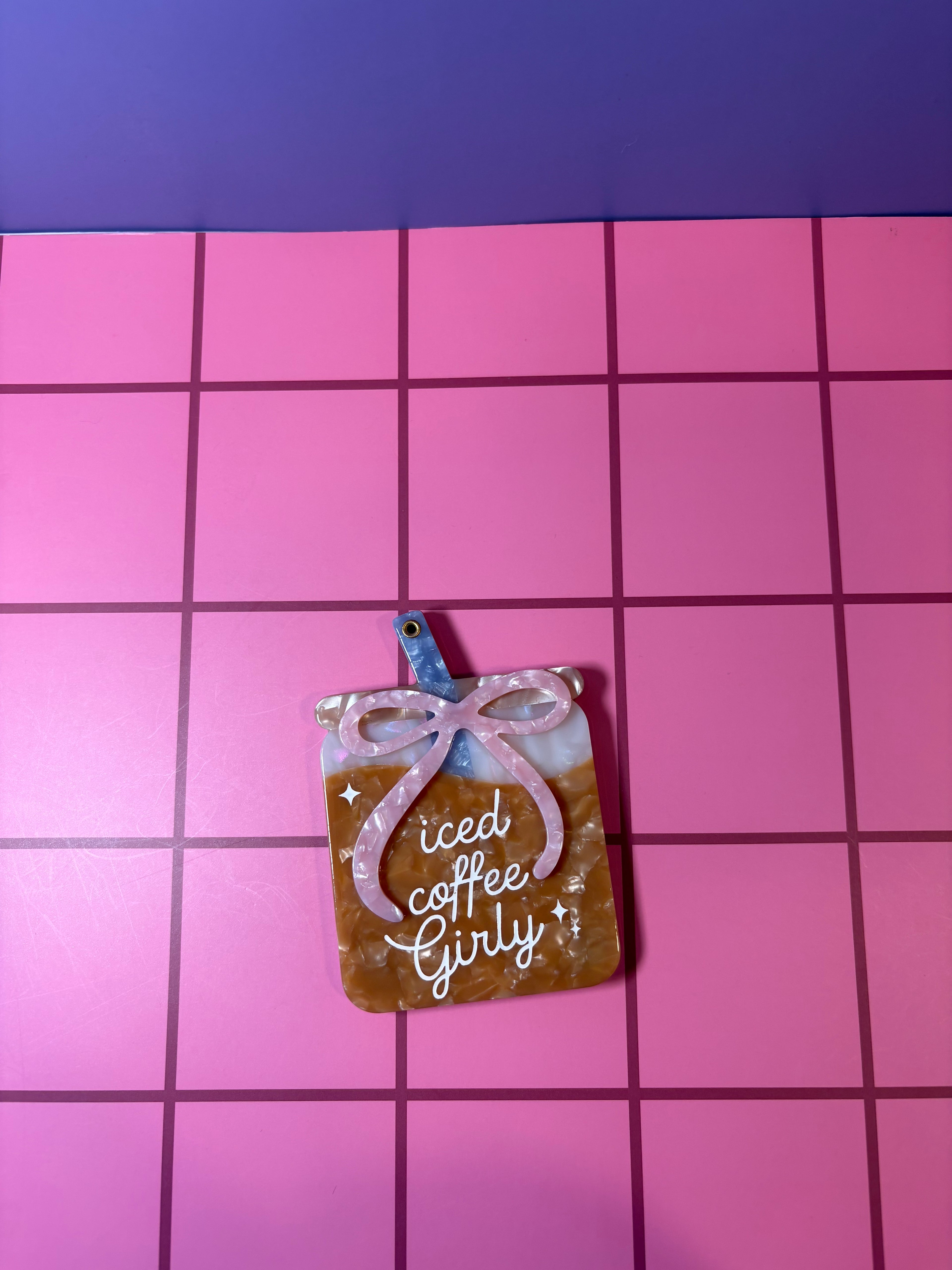 Iced Coffee Girly - Acetate Pocket Mirror