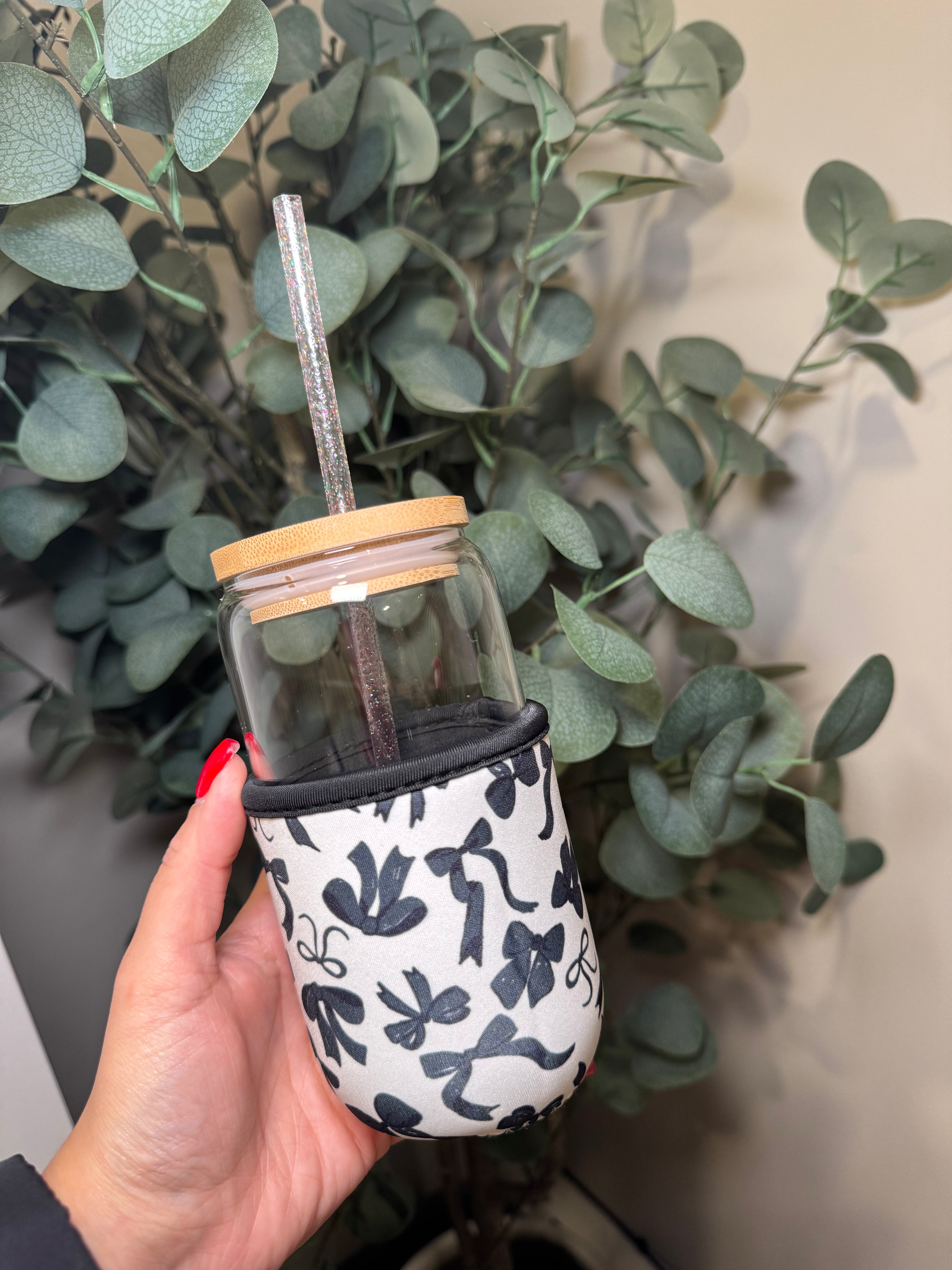 Small Black Bows - Cup Koozie