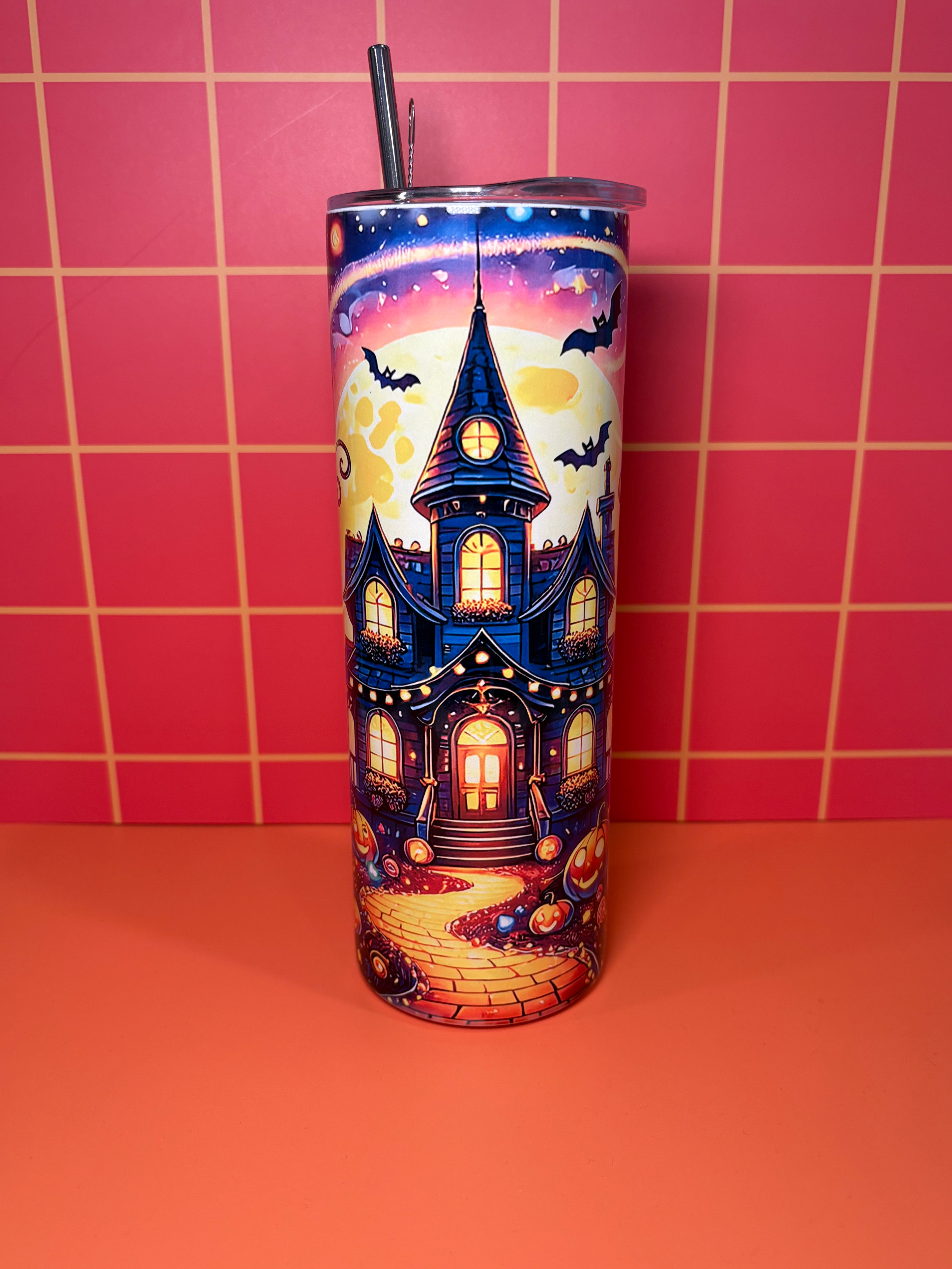 Haunted House - 20 Oz Metal Tumbler