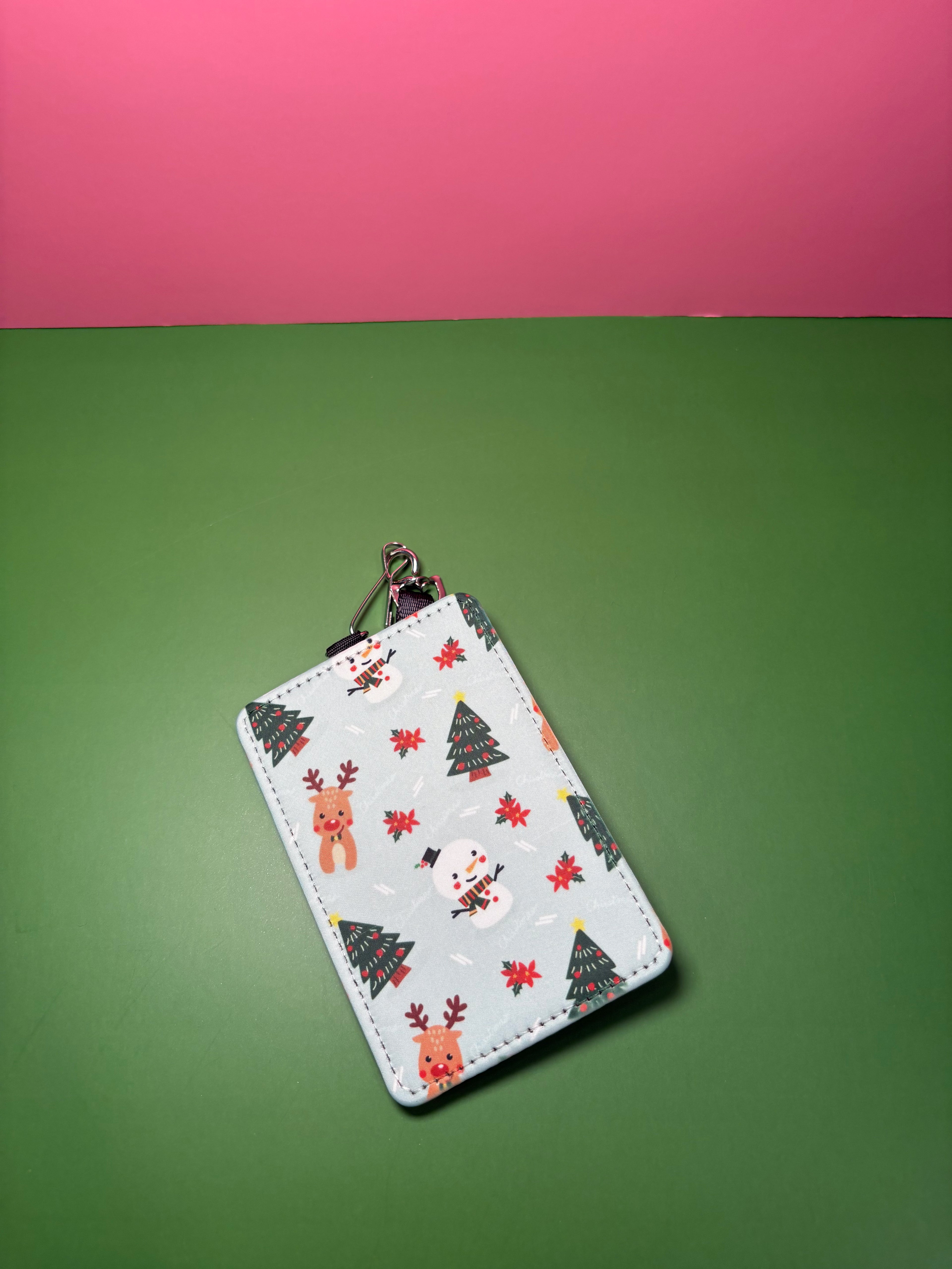 Snowman, Reindeer & Trees - ID Badge Holder with Lanyard
