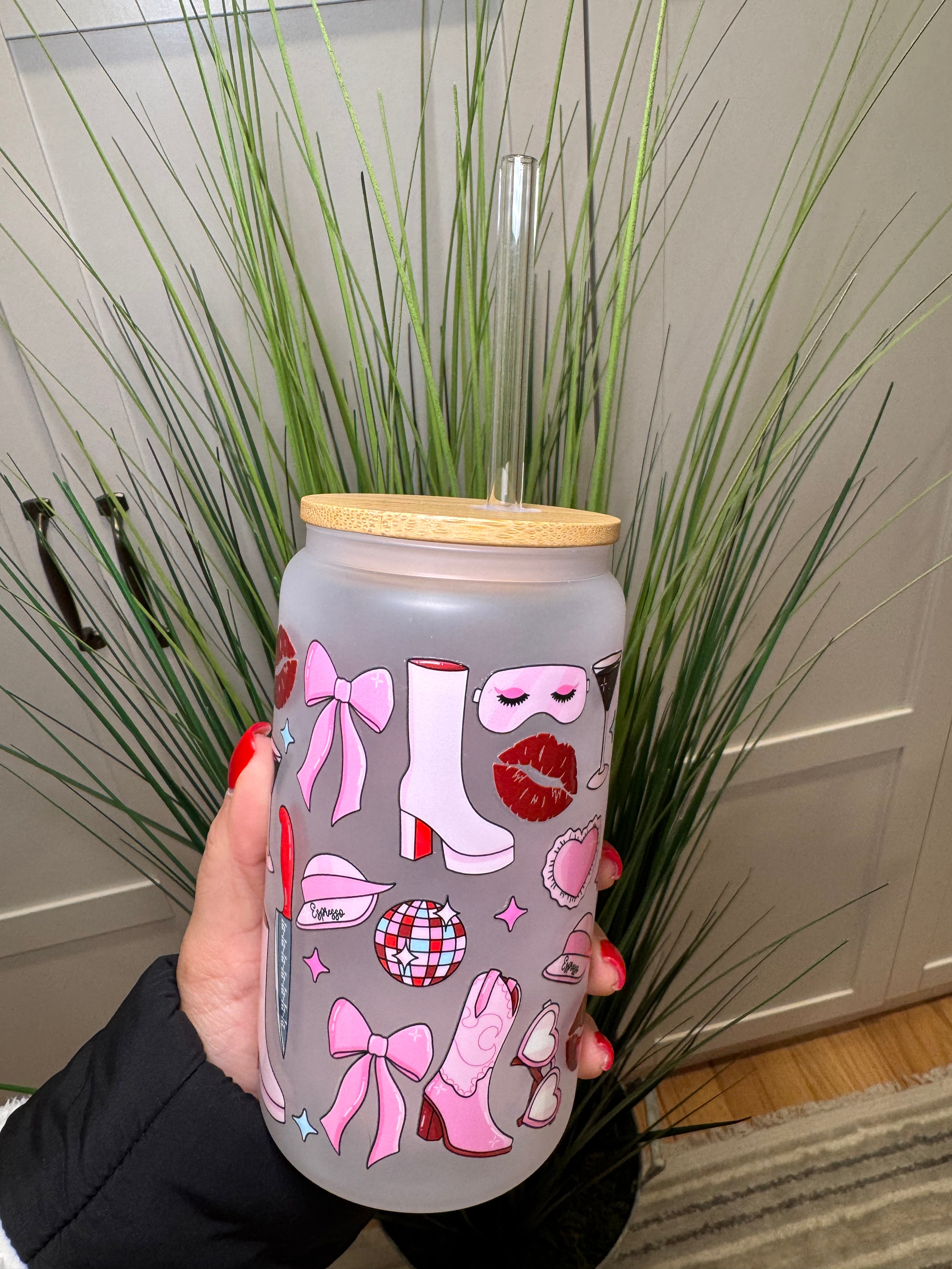 Sabrina Carpenter Inspired Espresso - 16 Oz Glass Can – Hand wash only