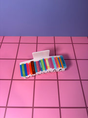 Pink Book Stack - Large Claw Clip