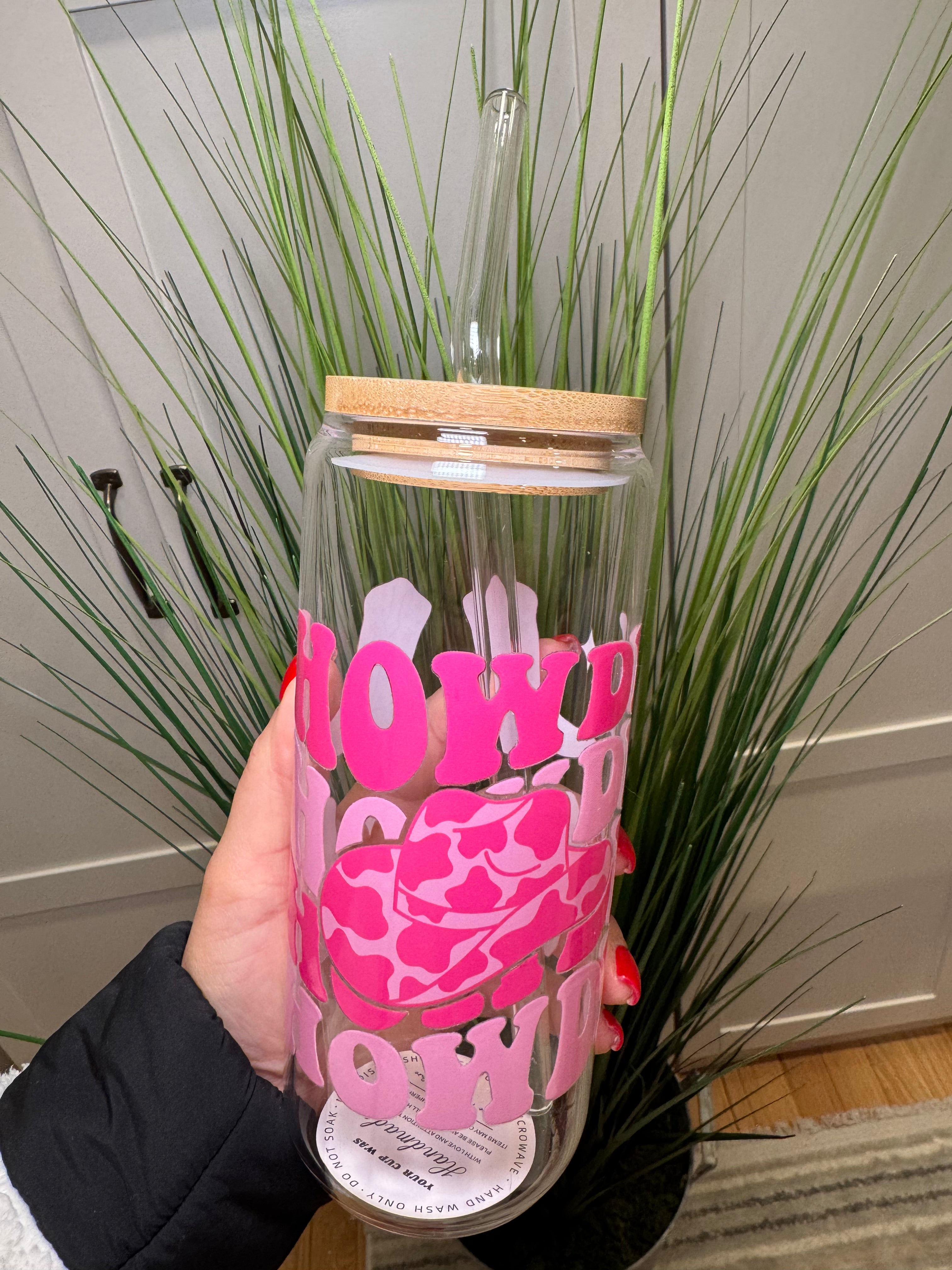 Howdy - 20 Oz Glass Can – Hand wash only