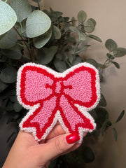 Pink & White Bow - Rug Drink Coaster