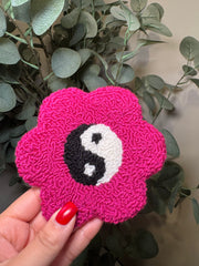 Yin & Yang Flower - Rug Drink Coaster
