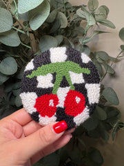 Cherries - Rug Drink Coaster