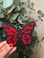 Red Butterfly - Rug Drink Coaster