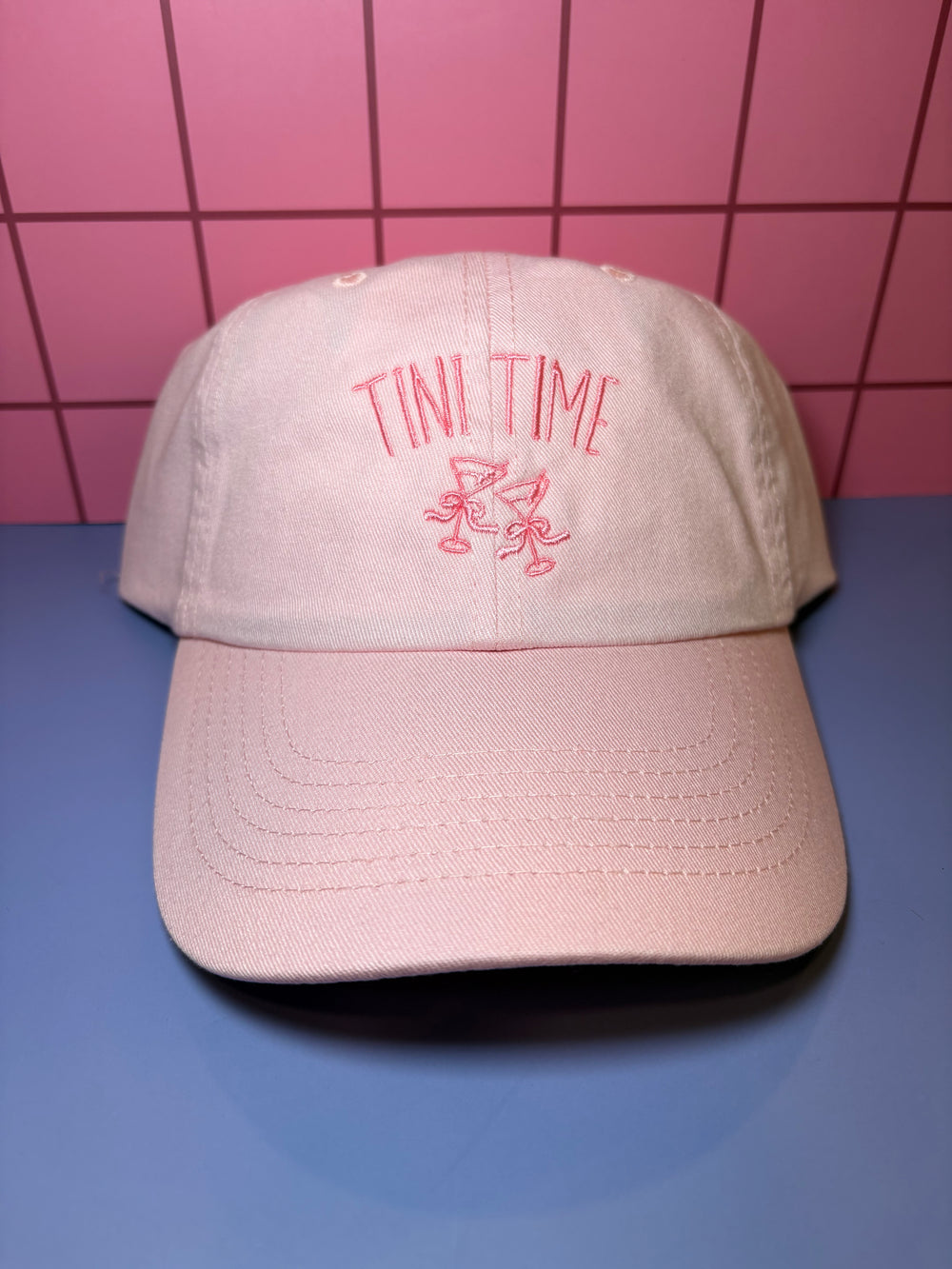 Tini Time - Light Pink Embroidered Baseball Cap