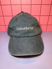 Unbothered - Denim Blue Embroidered Baseball Cap