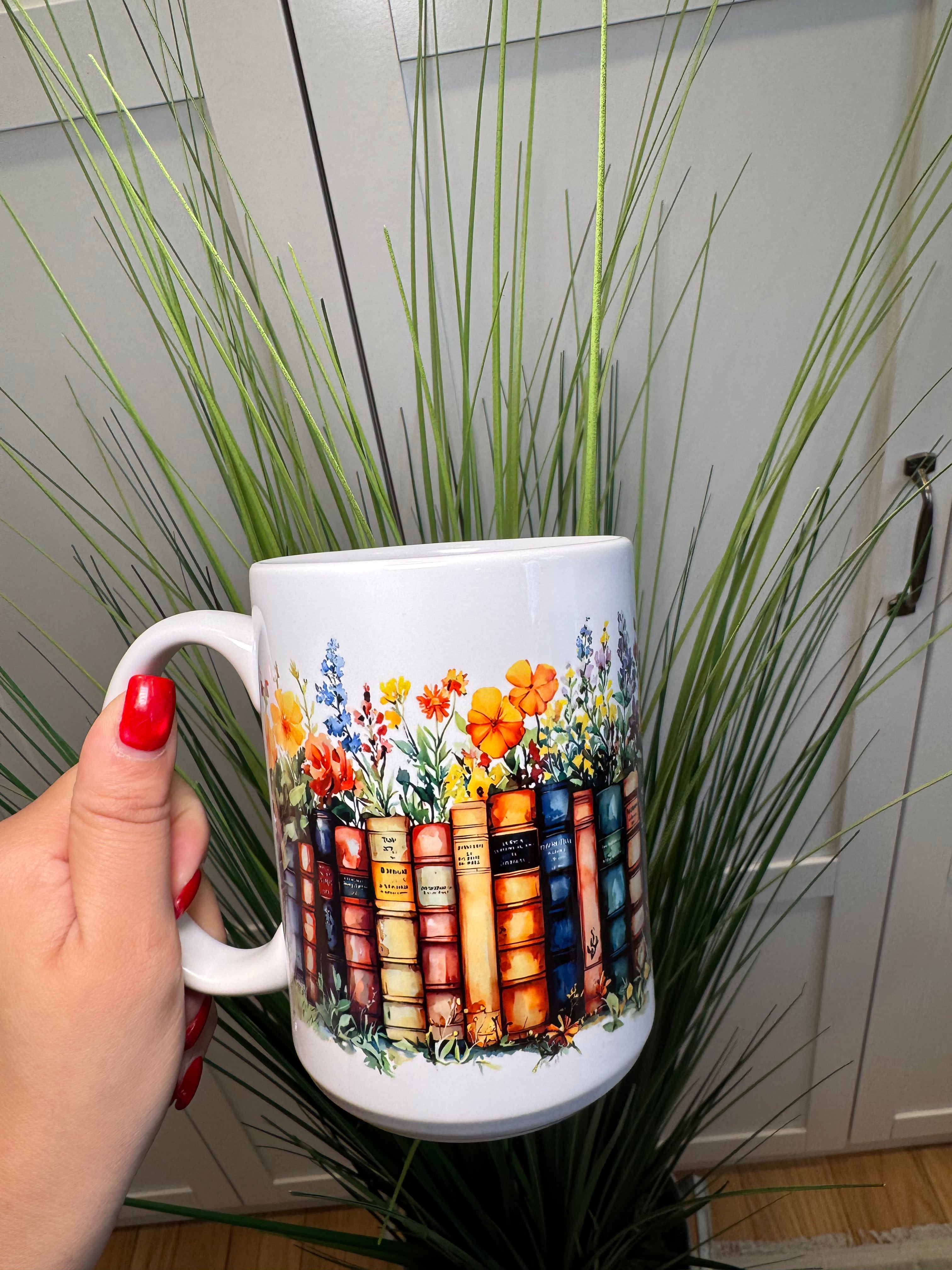 Flowers & Books - Ceramic Mug