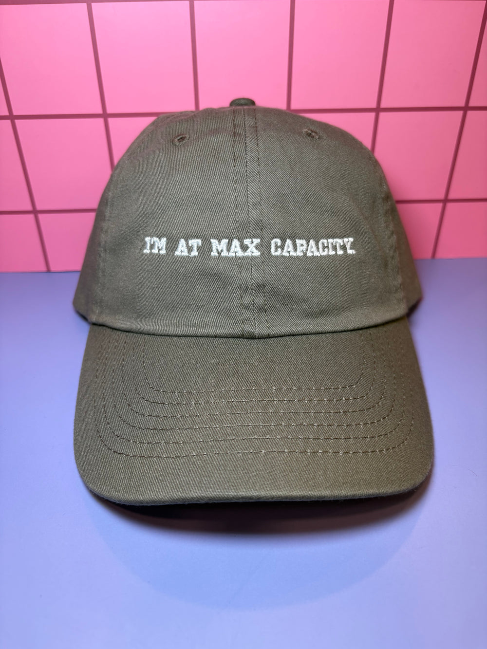 I'm at max capacity - Brown/Gray  Embroidered Baseball Cap