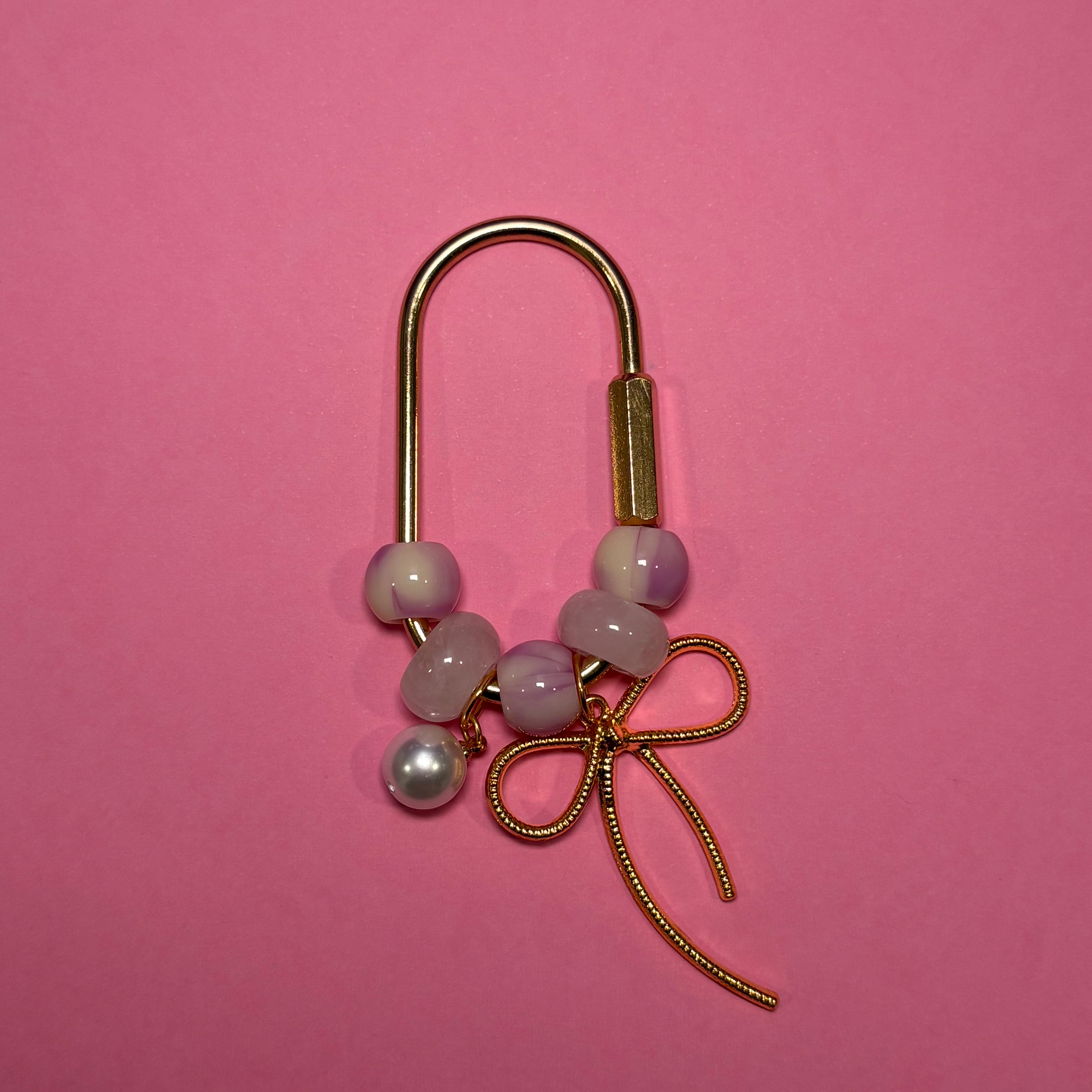 Bows & Pearls - Small Bag Charm