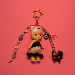 Polar Bear (Black Outfit)  - Sonny Angel Keychain