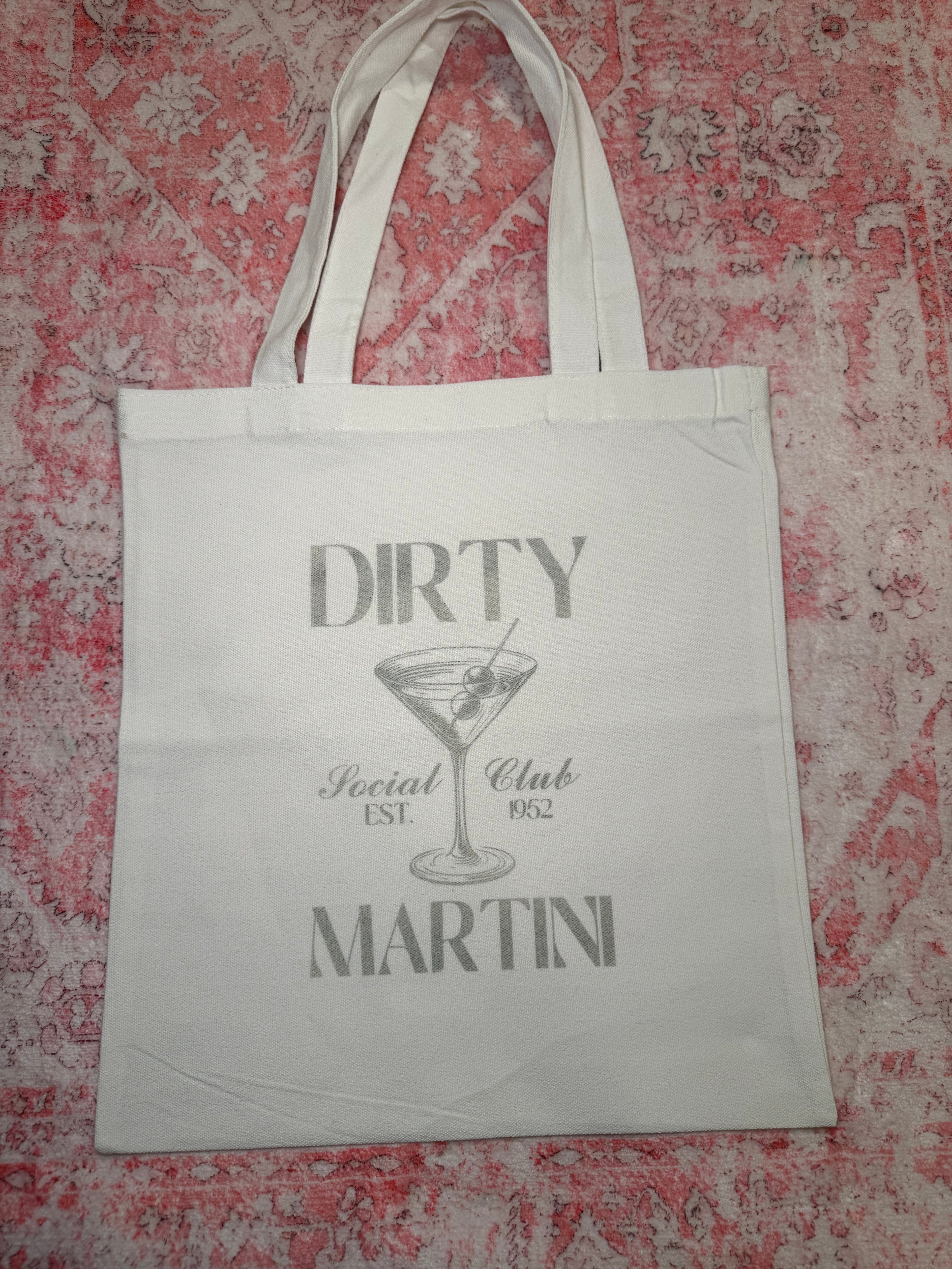 Dirty Martini Social Club - Small Tote – It's Okay to Not Be Okay - Small white tote