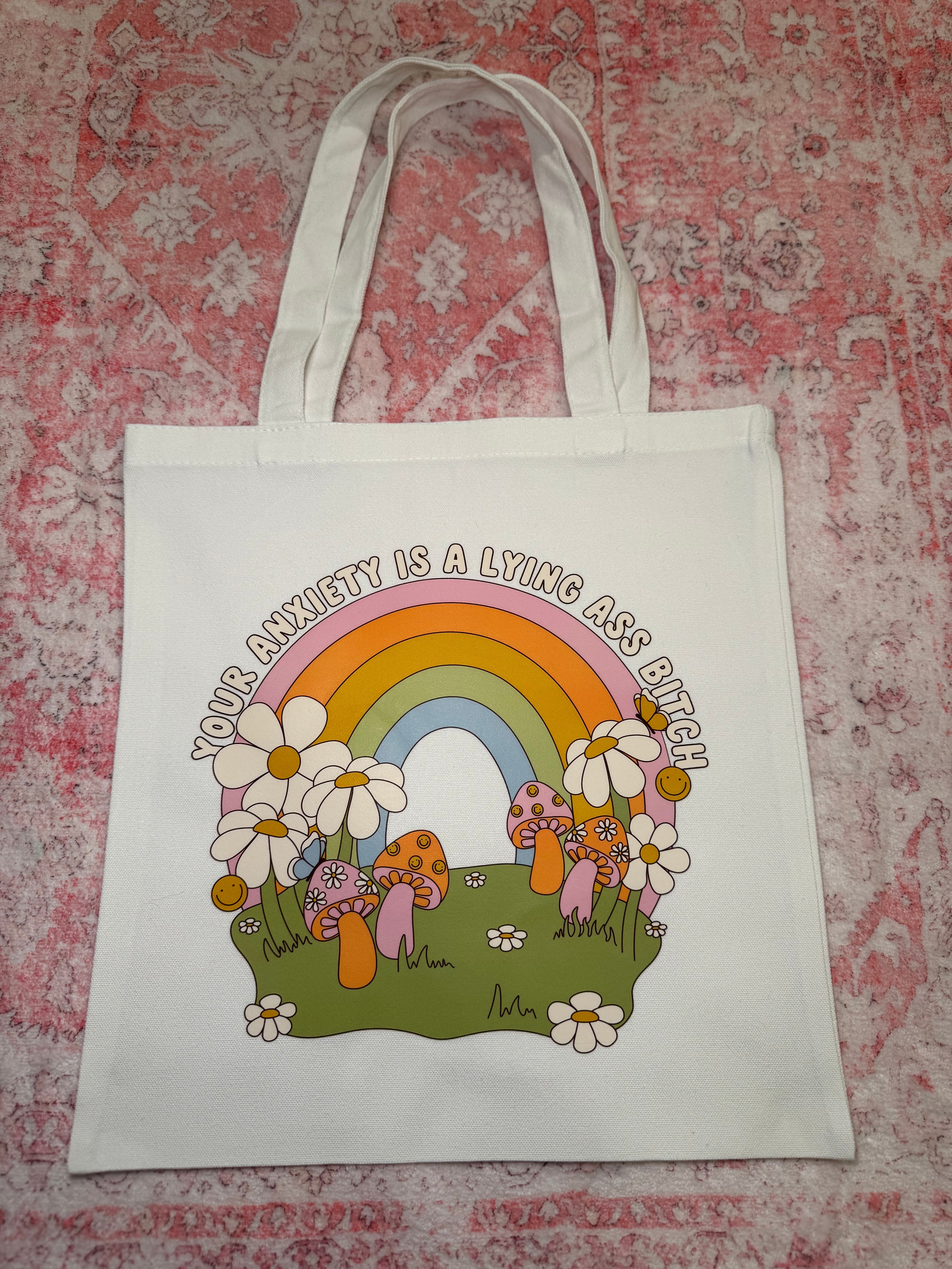 Your Anxiety is a Lying Ass Bitch - Small Tote – Your Anxiety is a Lying Ass Bitch - Small white tote