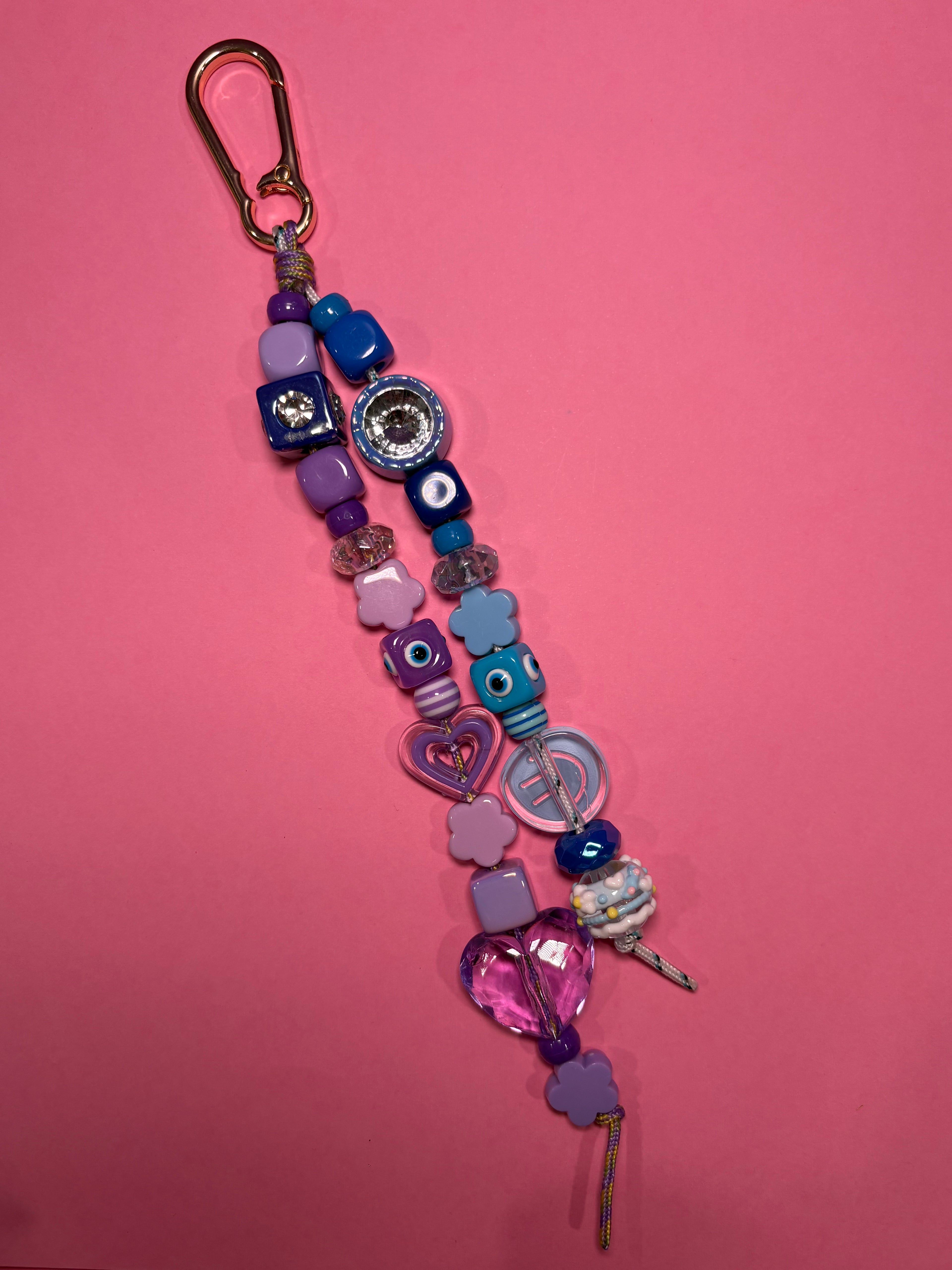 Purple & Blue Chunky - Medium Bag Charm