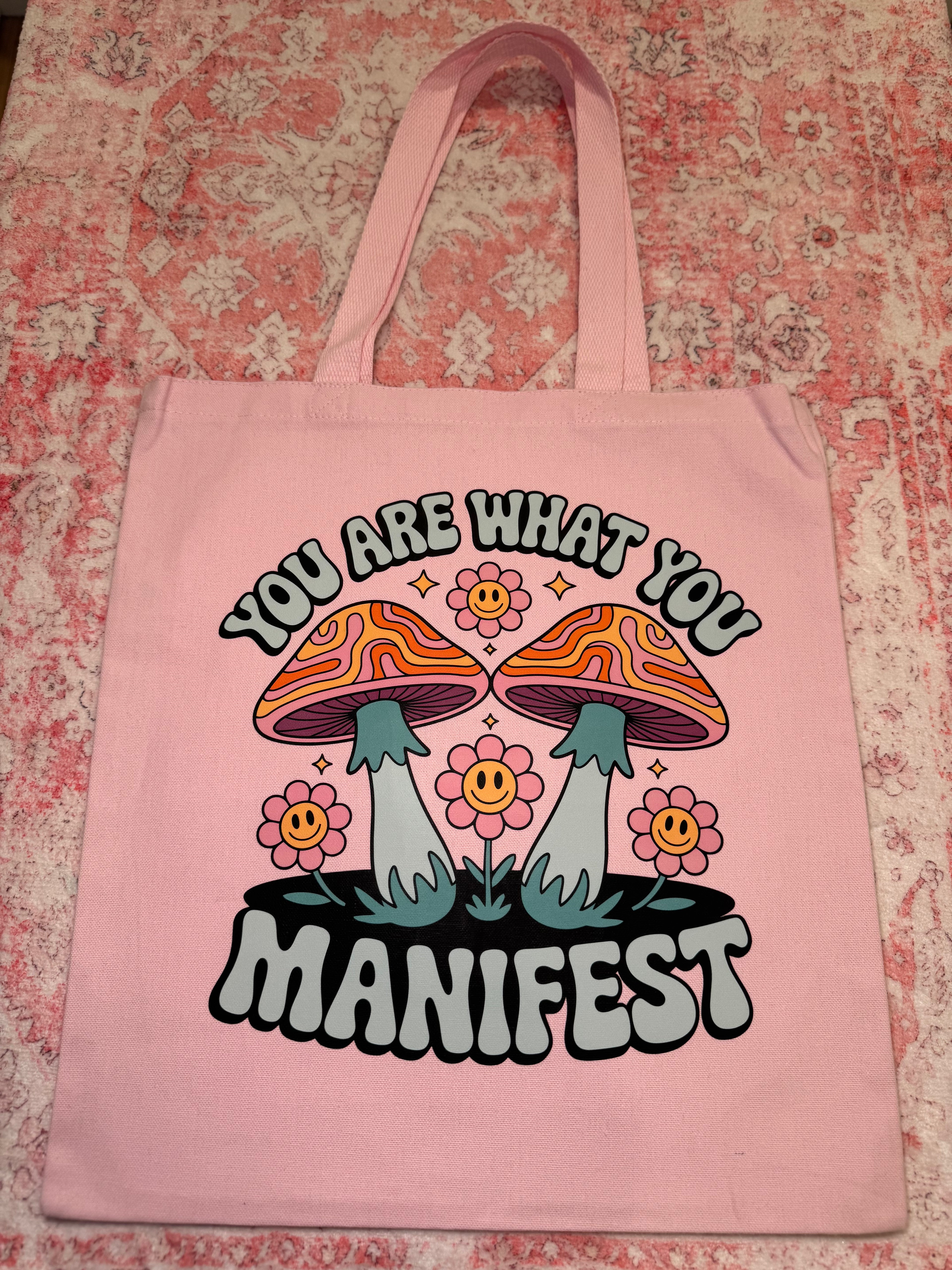You Are What You Manifest - Medium Tote – You Are What You Manifest - Medium pink tote