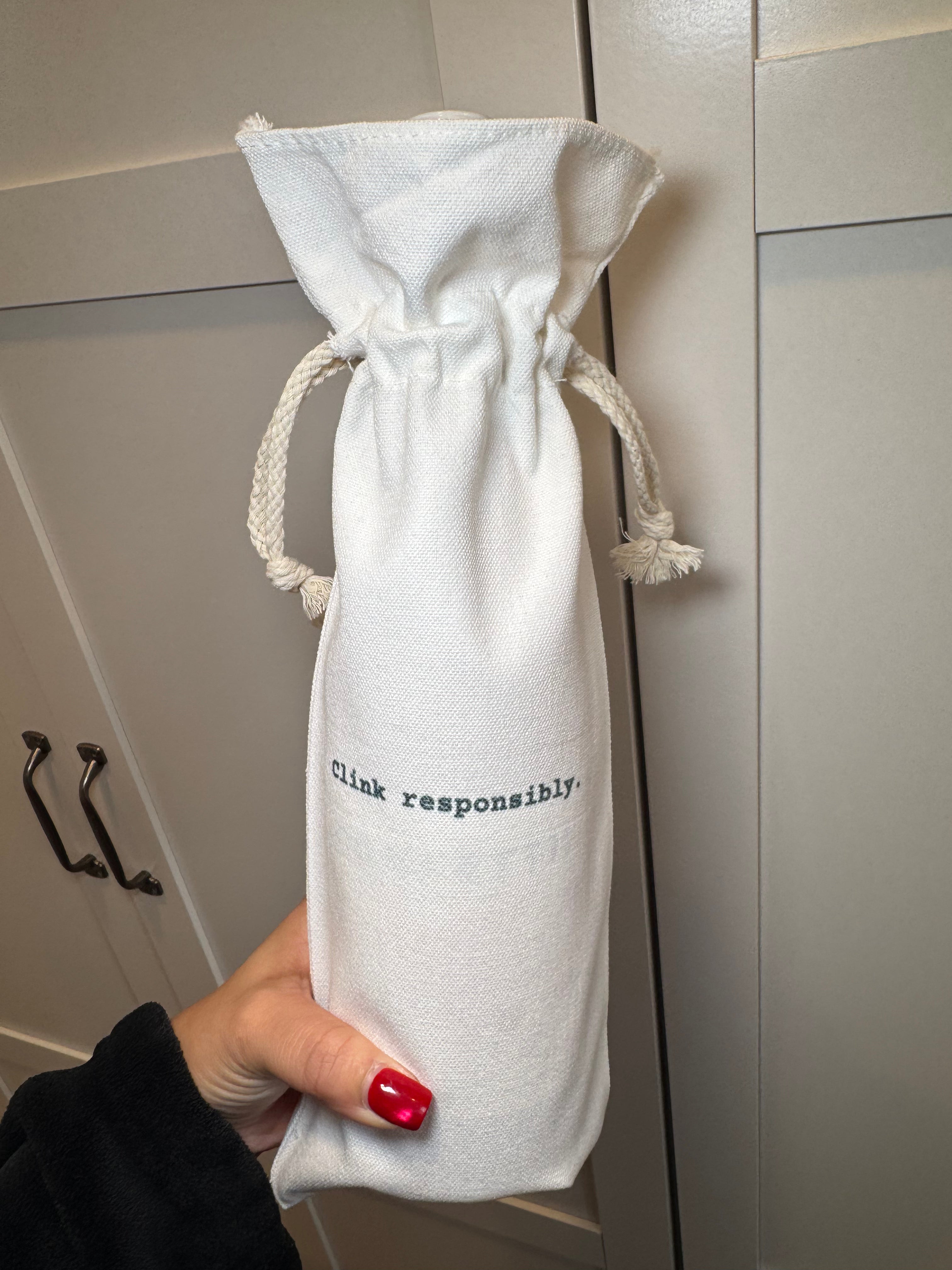 Clink Responsibly - Wine Bag