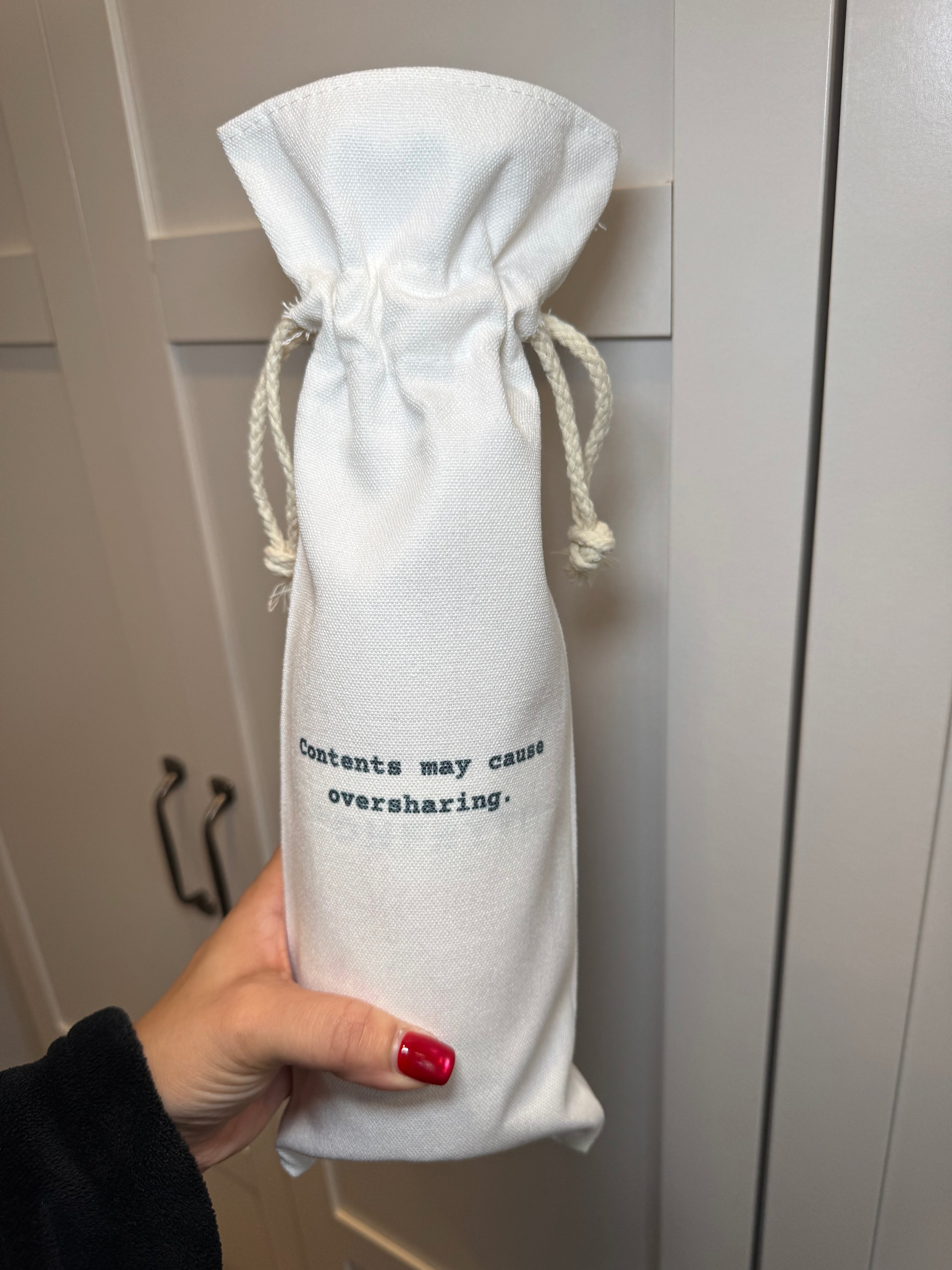 Contents May Cause Oversharing - Wine Bag