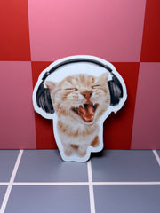 Headphones Cat - Sticker