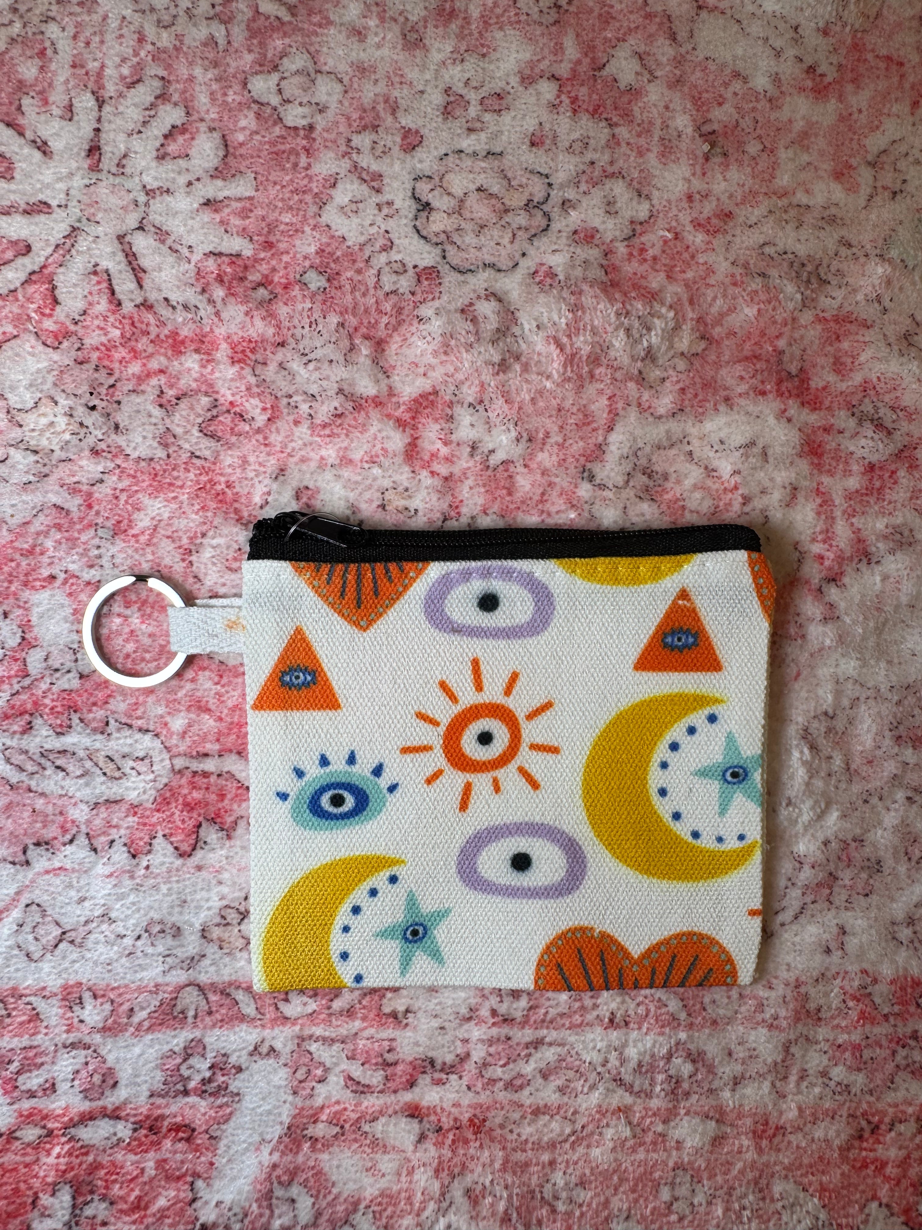 Evil Eye Pattern (Orange) - Coin Pouch