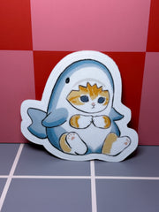 Cat in Shark Costume - Sticker