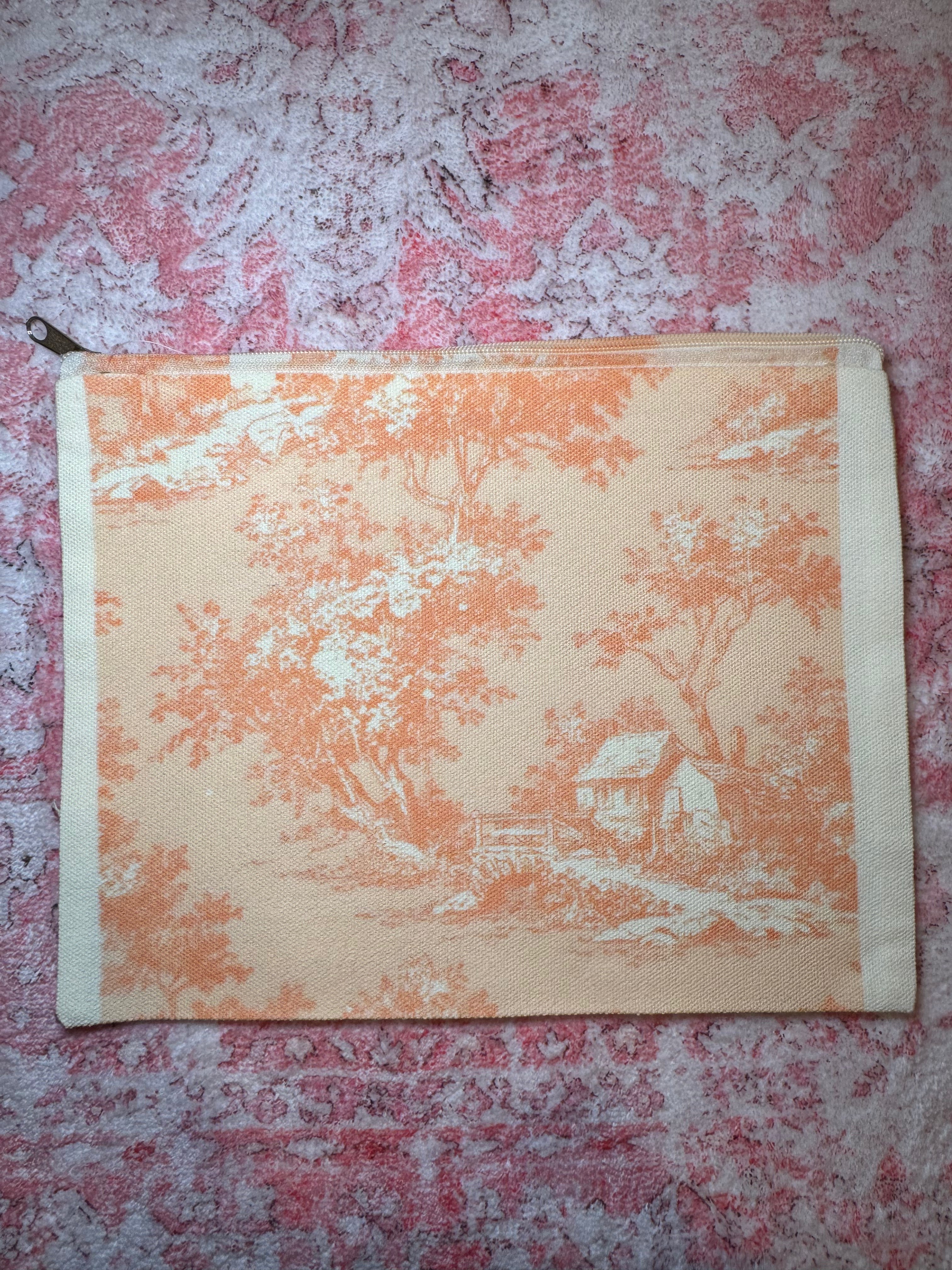 Pink Cottage - Medium Canvas Pouch