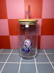 Gwen Stacy Spiderwoman - 16 Oz Glass Can