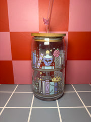 Fantasy Bookshelf - 16 Oz Glass Can