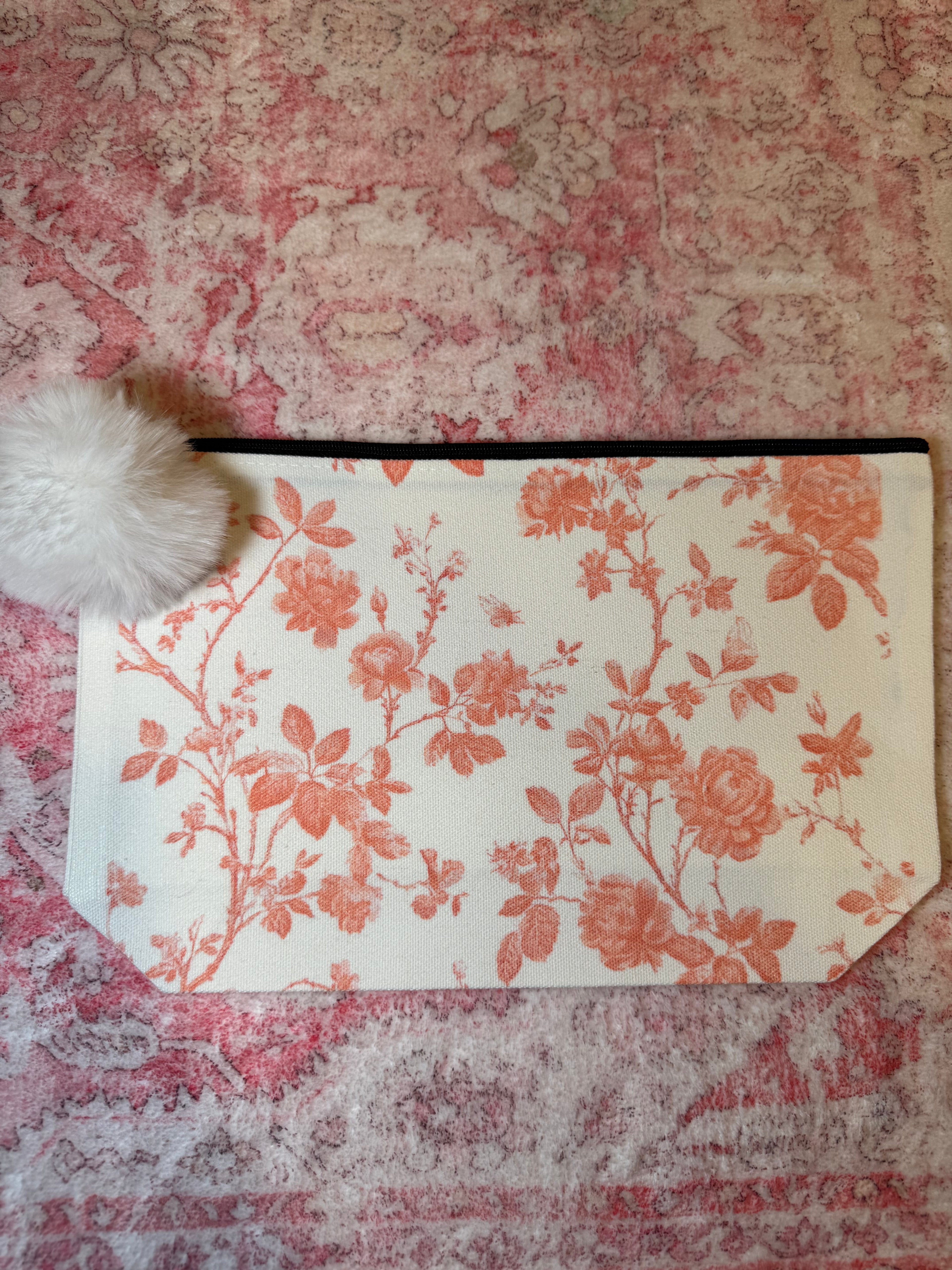 Floral - Large Canvas Pouch
