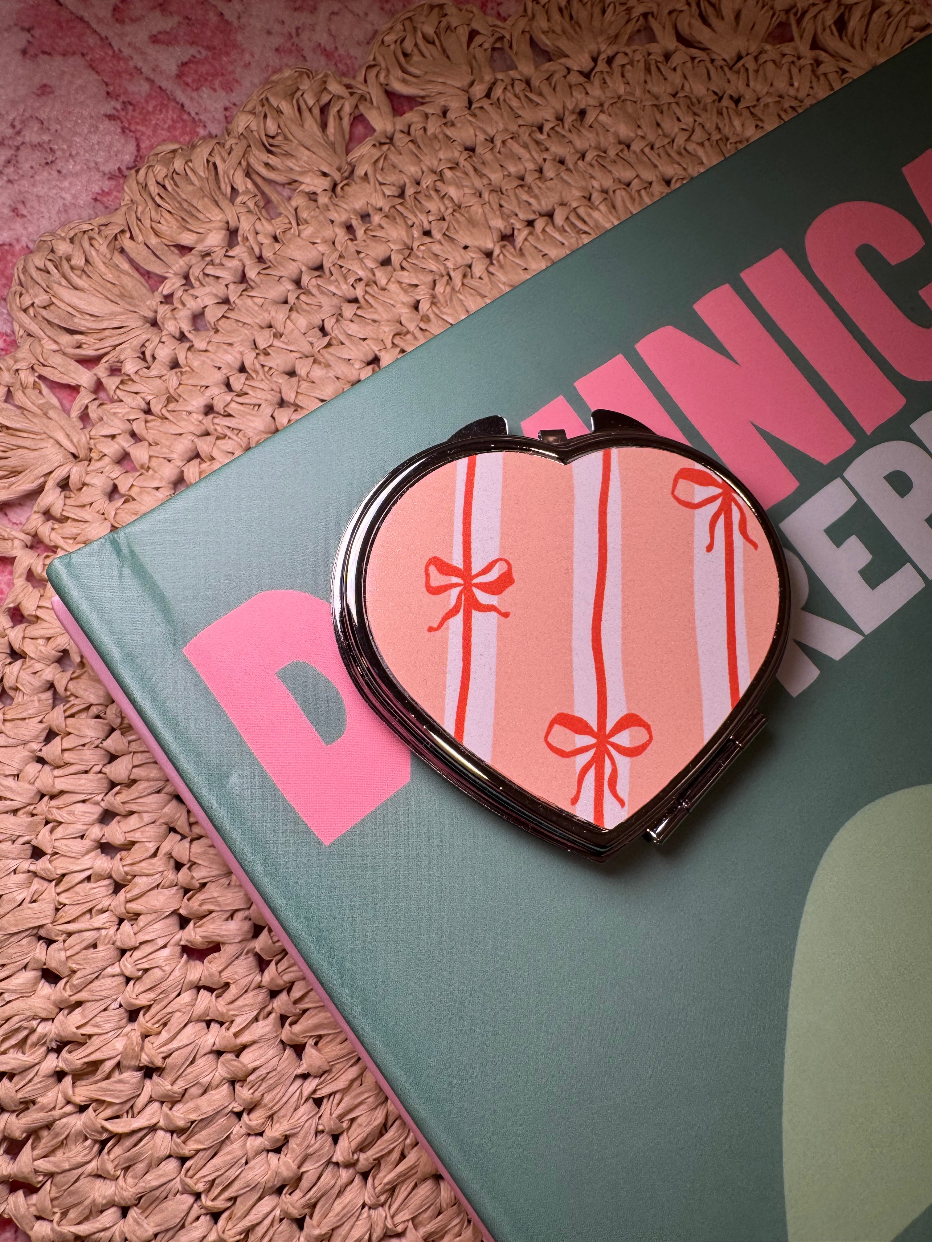 Bows & Stripes - Compact Mirror – Metal compact mirror