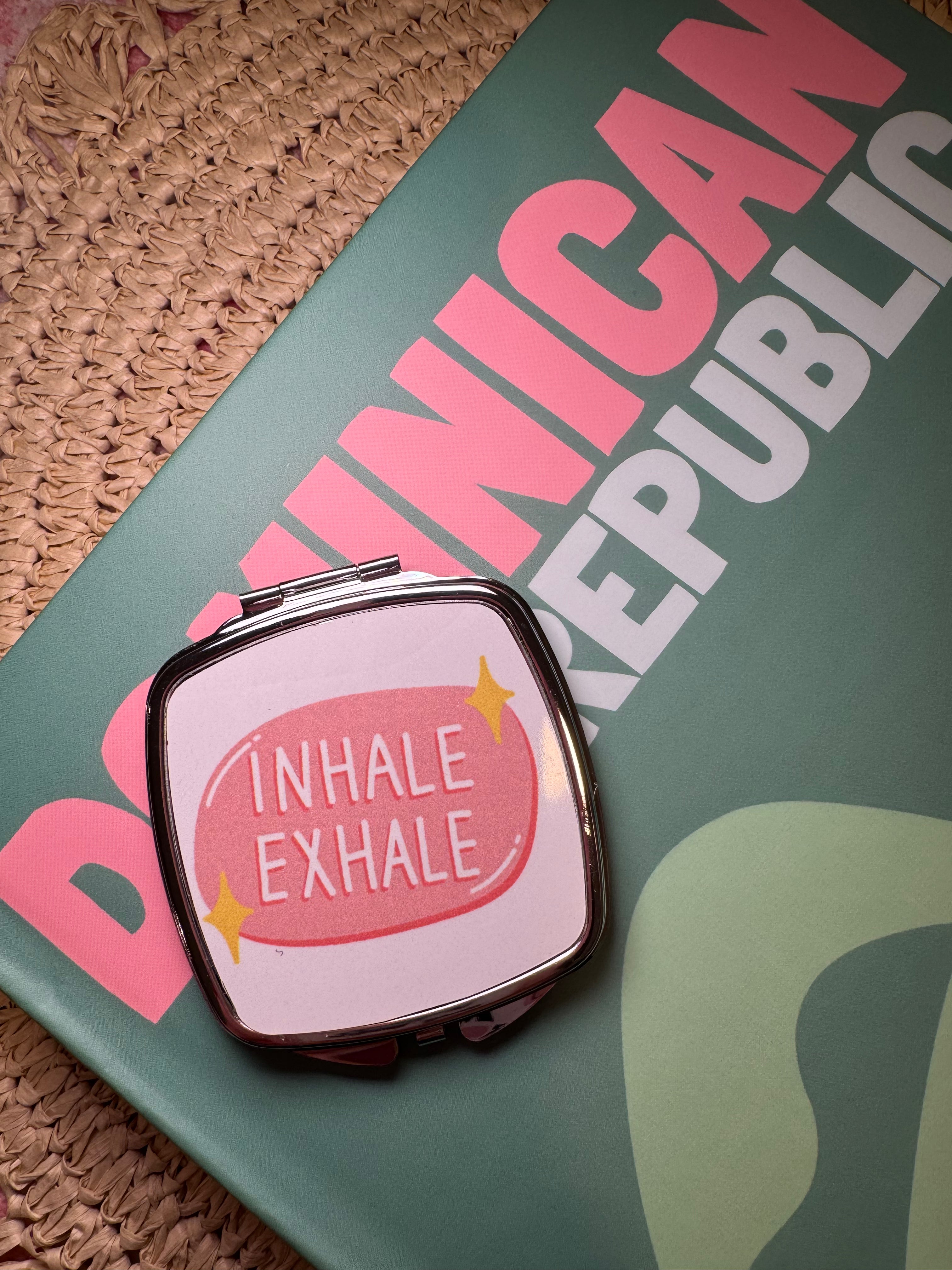 Inhale Exhale - Compact Mirror – Metal compact mirror