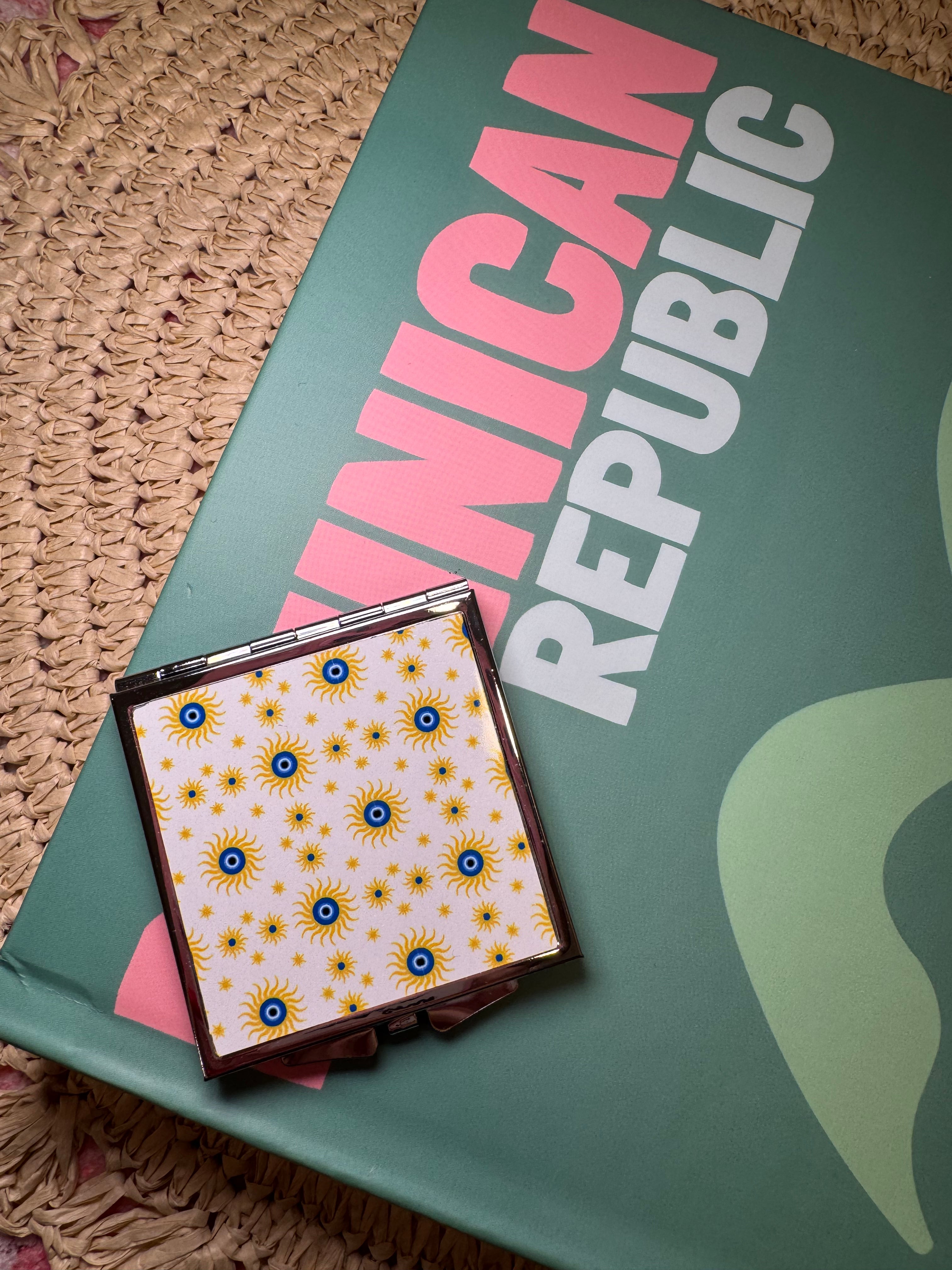 Evil Eye Sunburst - Compact Mirror – Metal compact mirror