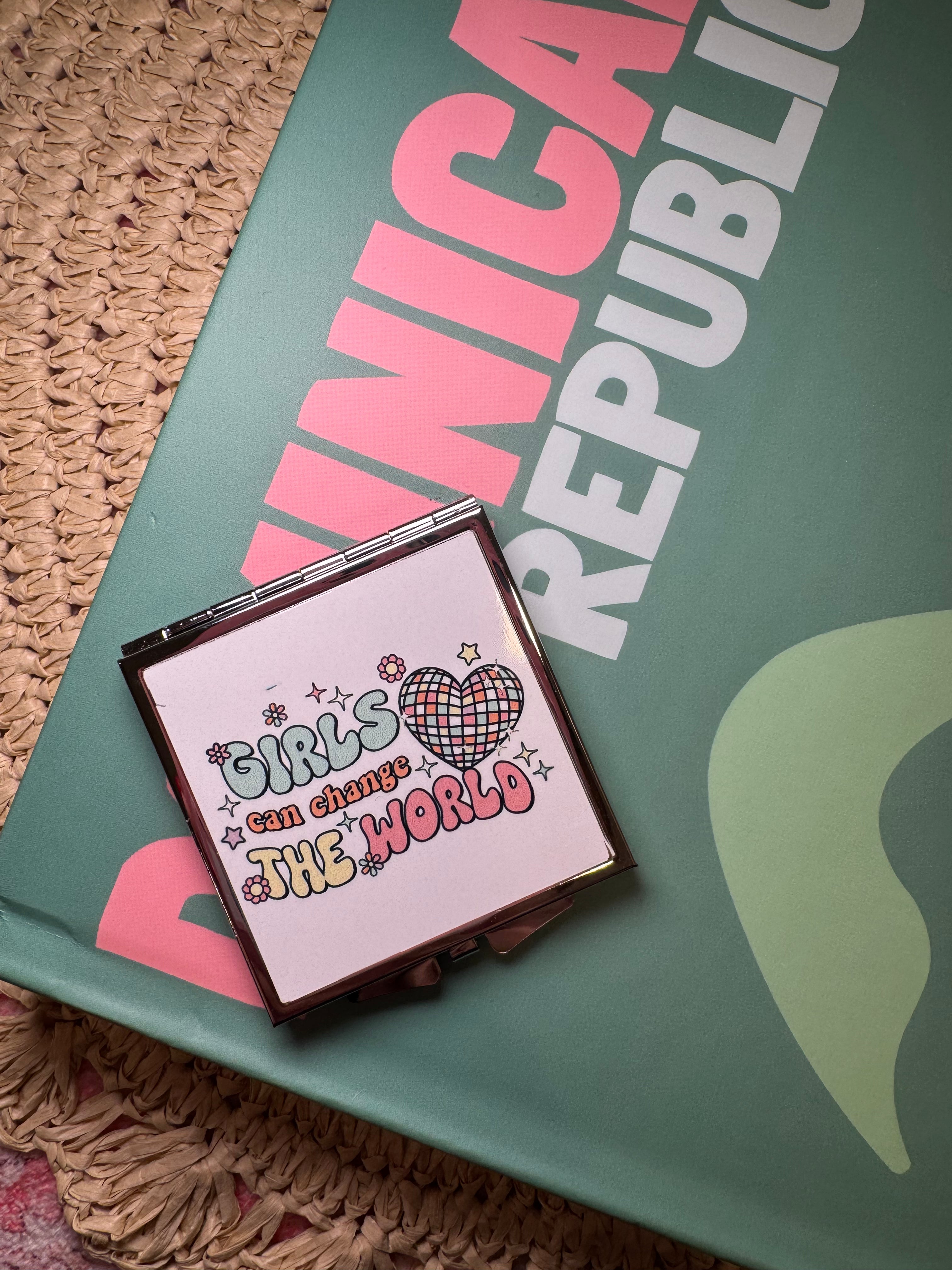 Girls Can Change the World - Compact Mirror – Metal compact mirror