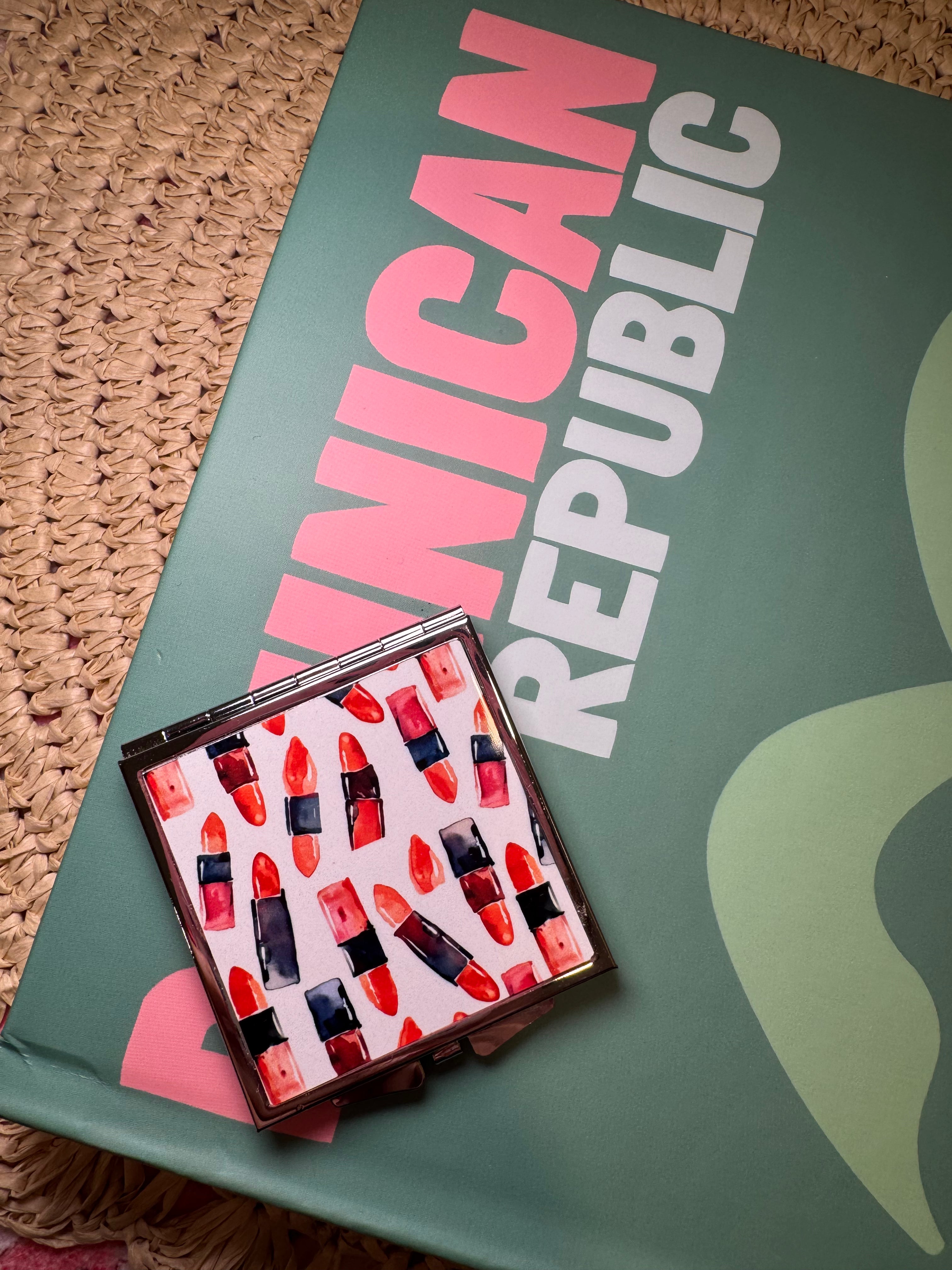 Lipstick - Compact Mirror – Metal compact mirror