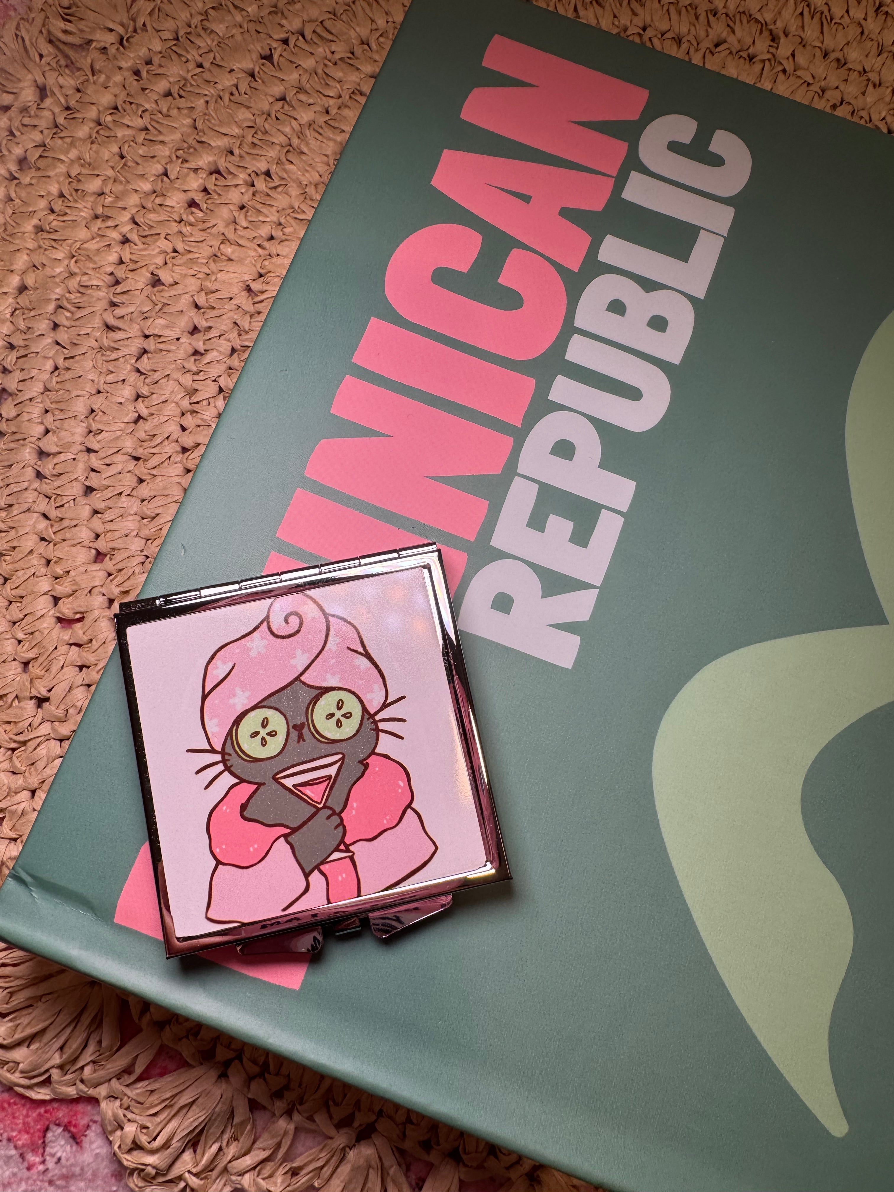 Self-Care Cat - Compact Mirror – Metal compact mirror