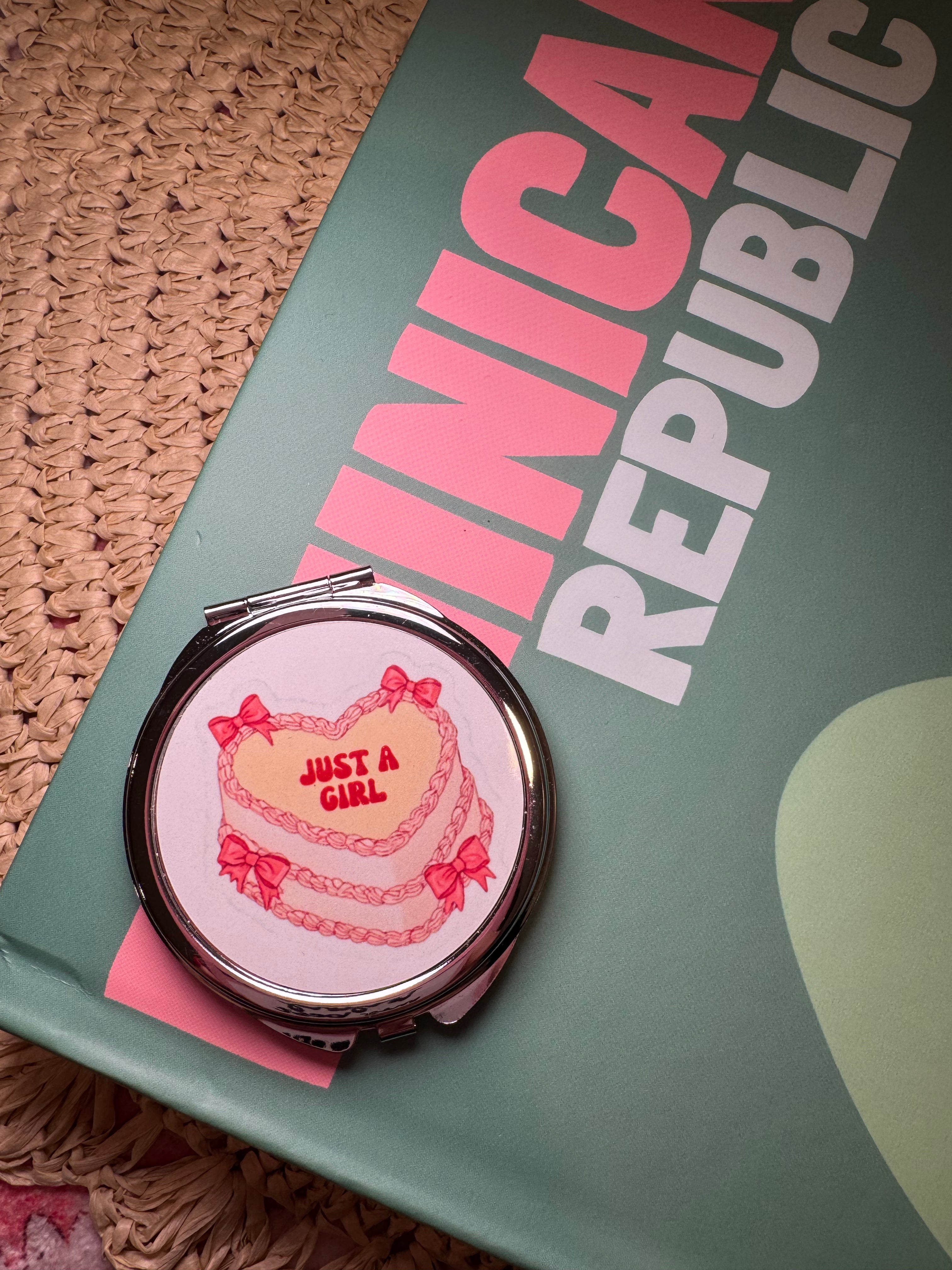 Just a Girl - Compact Mirror – Metal compact mirror