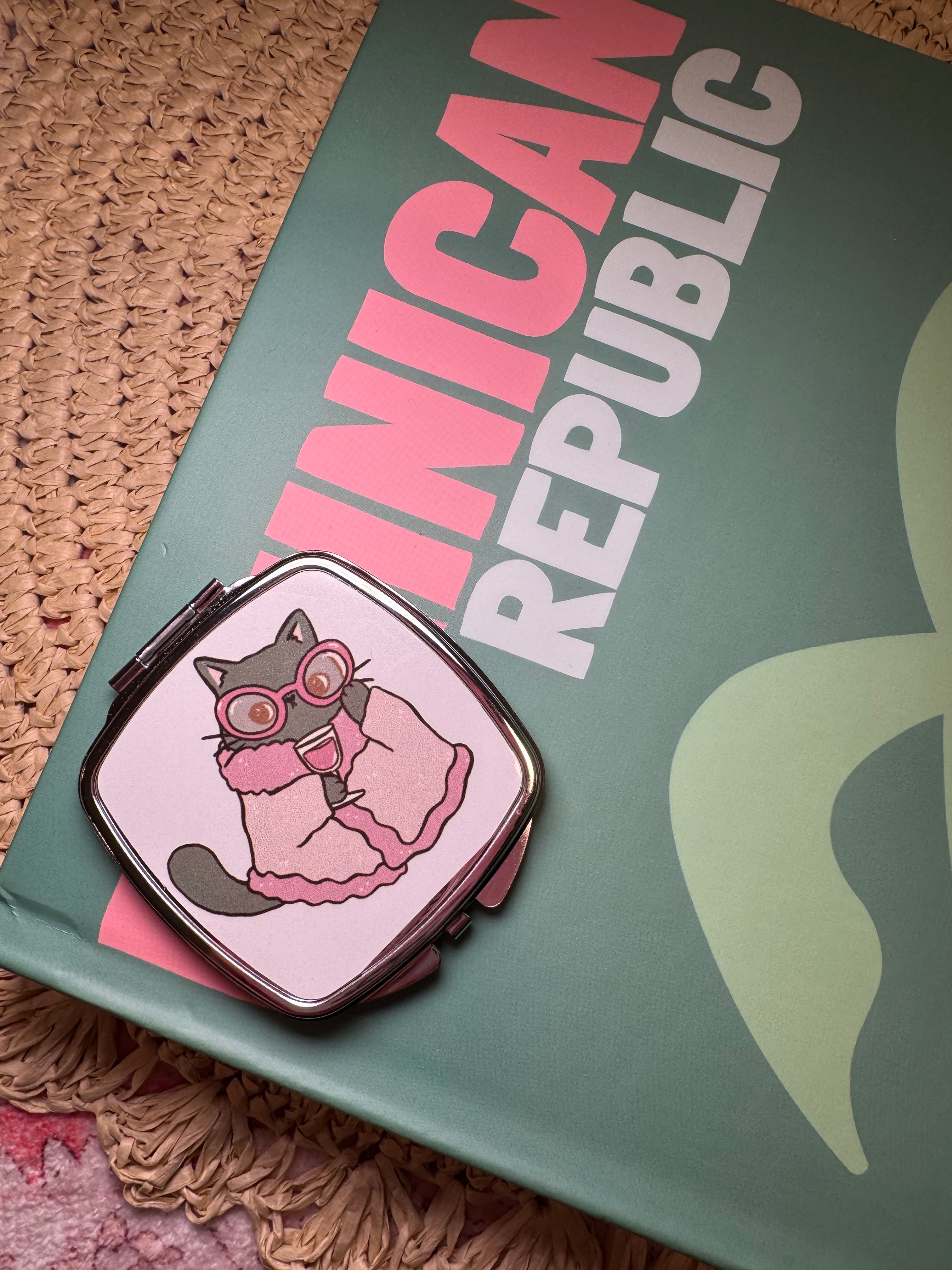 Self-Care Cat - Compact Mirror – Metal compact mirror