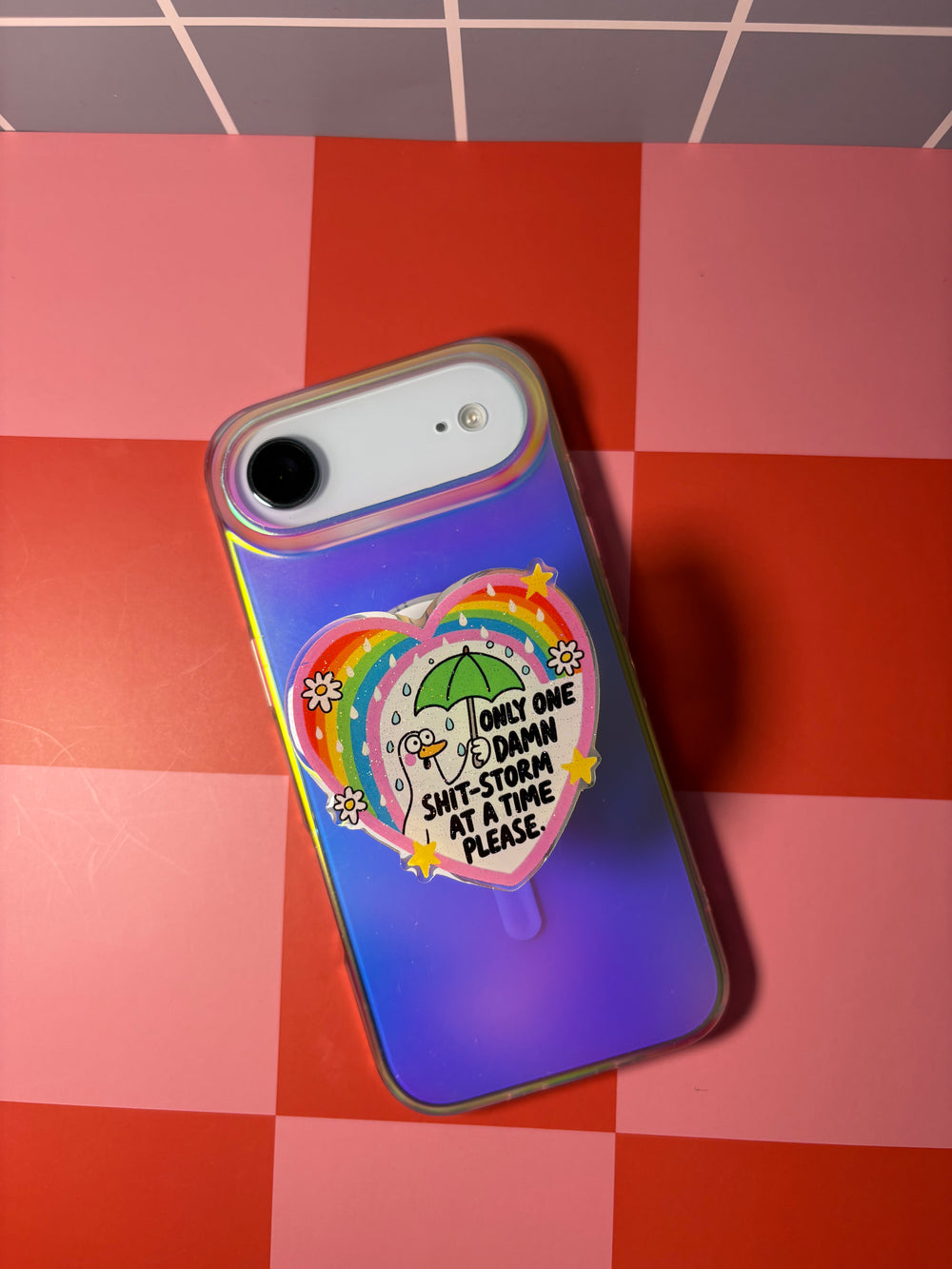 "Only one damn shit storm at a time please. " Phone & E-Reader MagSafe Grip