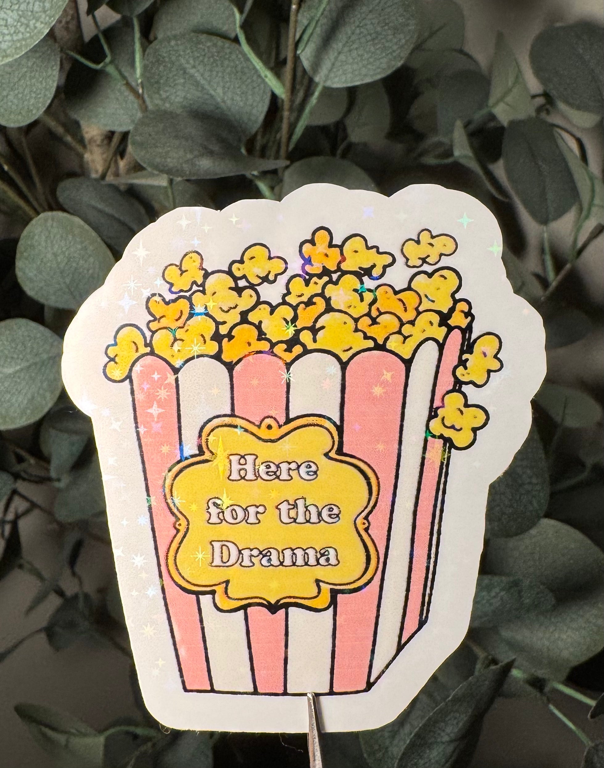 Here for the Drama - Sticker – Vinyl & Waterproof Sticker