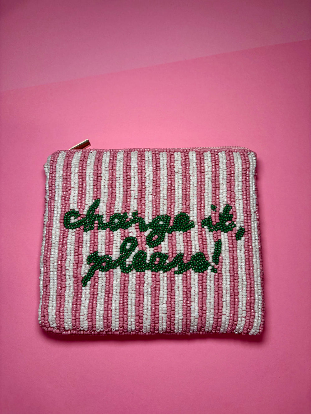 Charge It, Please - Medium Beaded Pouch